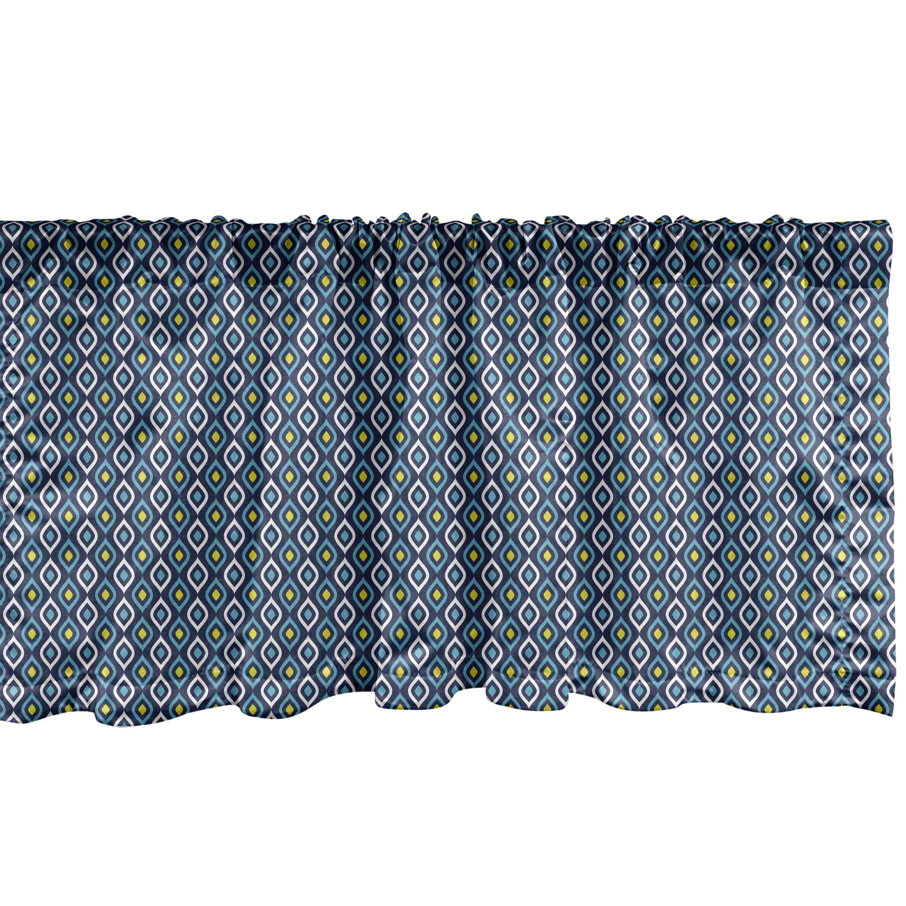 Scheibengardine Vorhang Volant für Küche Schlafzimmer Dekor mit Stangentasche, Abakuhaus, Microfaser, Hippie Abstraktes Blatt Formular Spots
