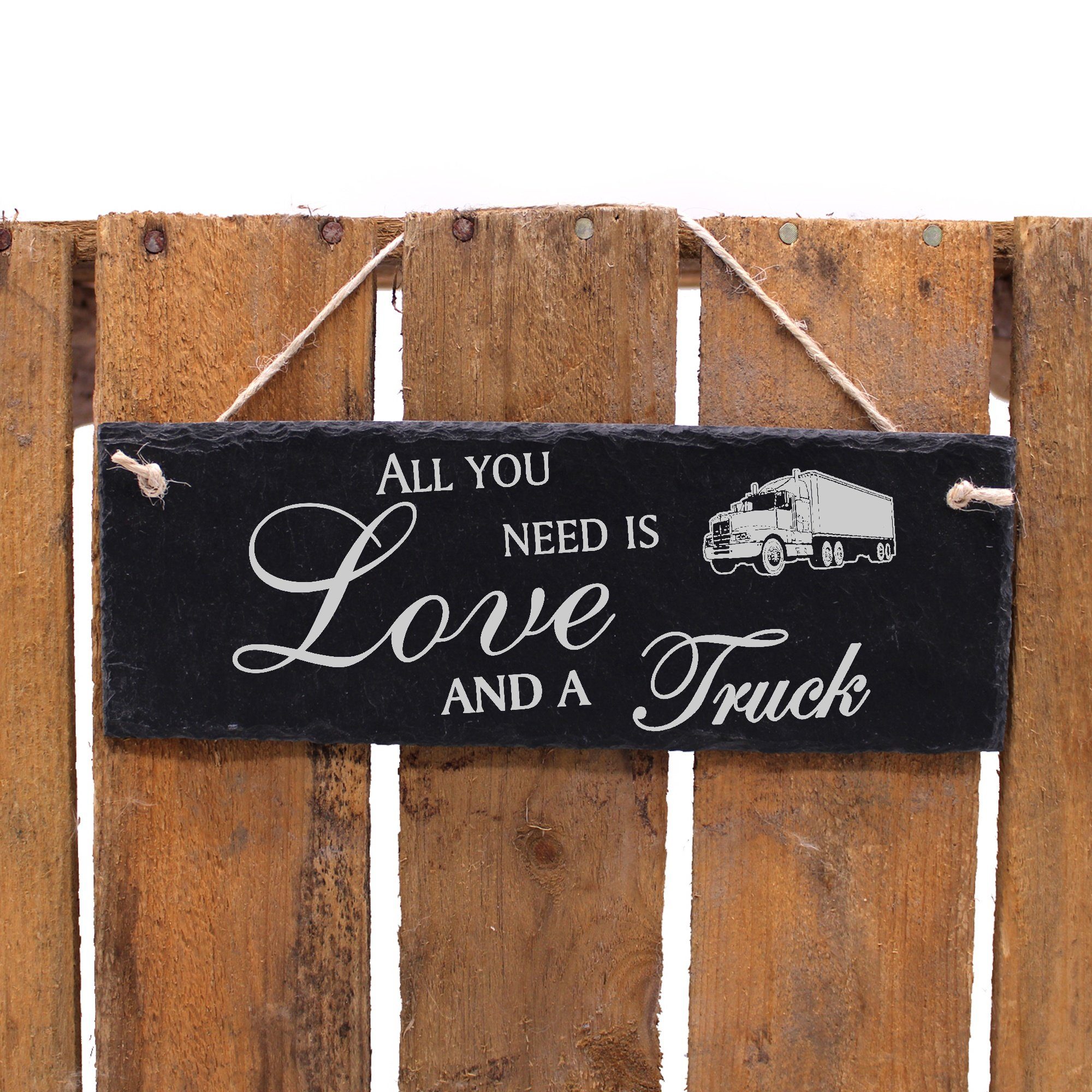 Dekolando Hängedekoration LKW you 22x8cm All and is Love Truck need a