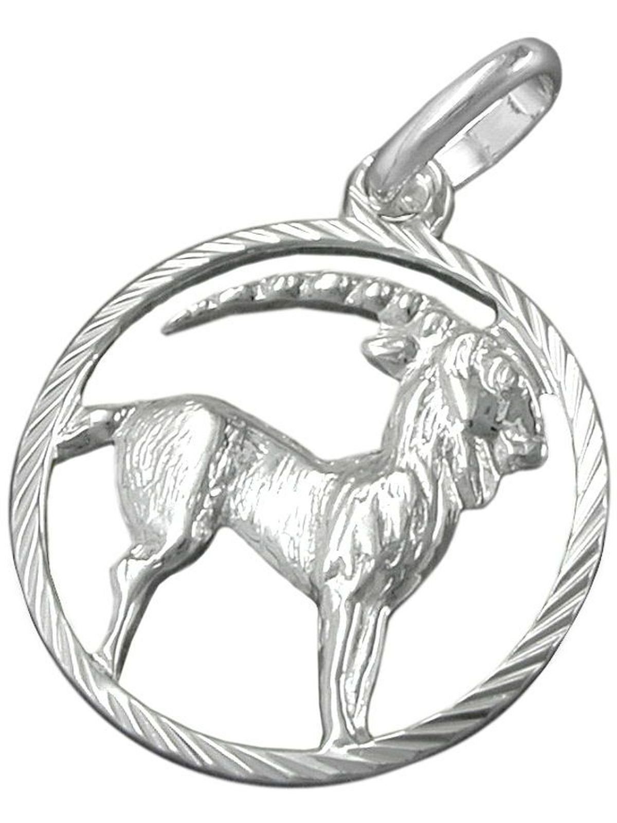 Gallay Sternzeichenanhänger Anhänger 15mm Sternzeichen Steinbock Silber 925 (1-tlg)