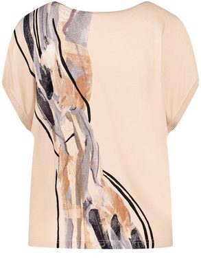 GERRY WEBER Kurzarmshirt Gemustertes Blusenshirt mit Strick-Detail