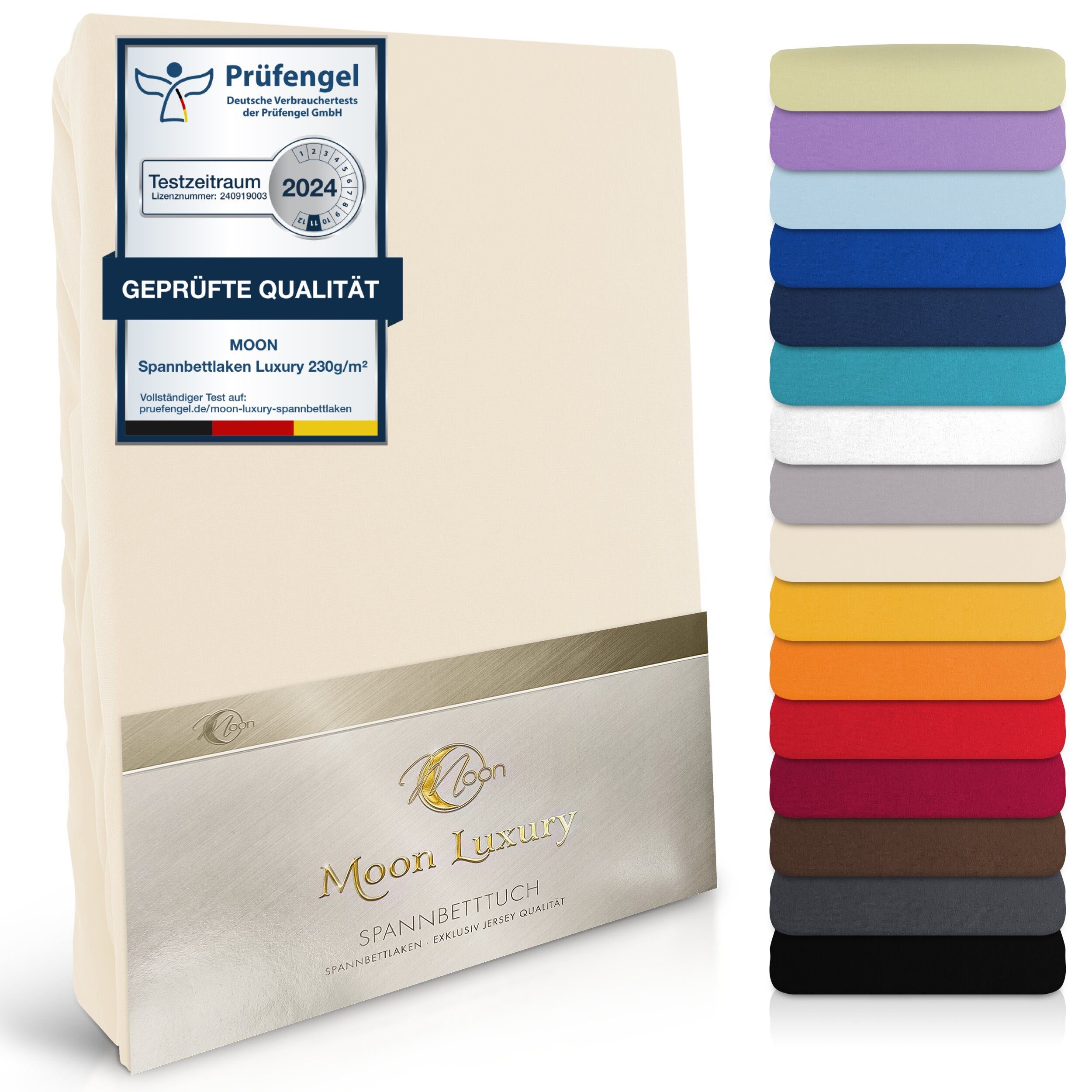 MOON Heimtextilien Spannbettlaken MOON-Luxury Spannbettlaken Jersey Stretch günstig online kaufen