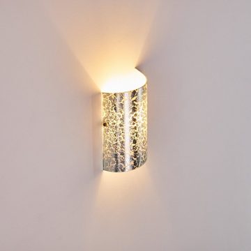 hofstein Wandleuchte »Ballino« Wandlampe aus Glas in Silber, ohne Leuchtmittel, moderne mit Lichtspiel an der Wand, 1xE14, Innen mit Up & Down-Effekt