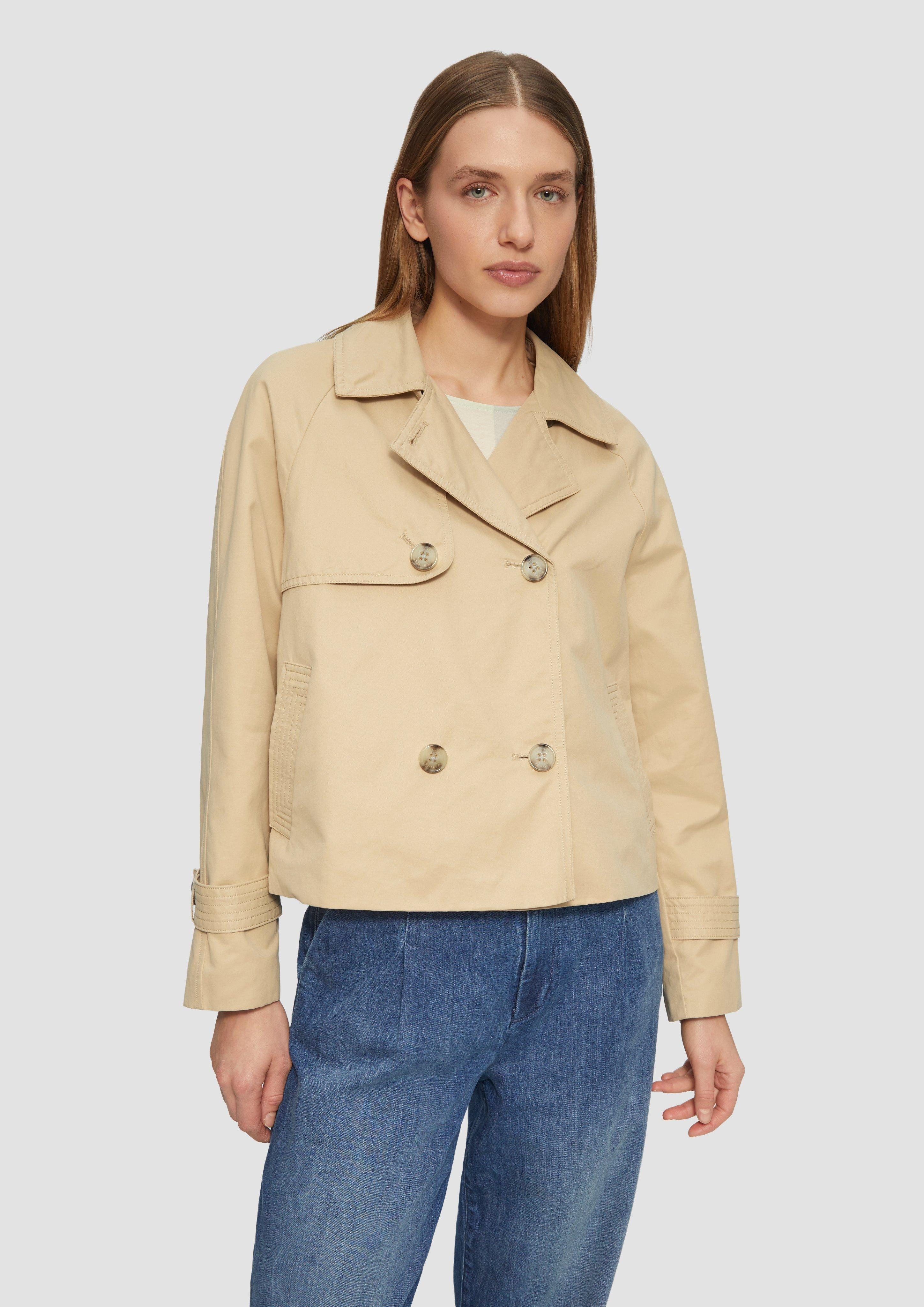 Funktionsjacke Cabanjacke mit Raglanärmeln und Streifenfutter