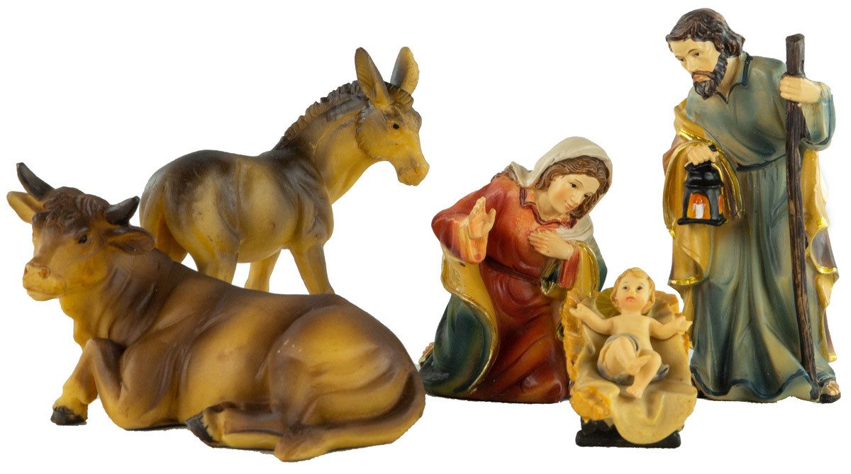 dekoprojekt Krippenfigur Krippenfiguren 24-tlg., ca. 11 cm, K 002 (Set, 24 St., 24-tlg), handbemalte Krippenfiguren