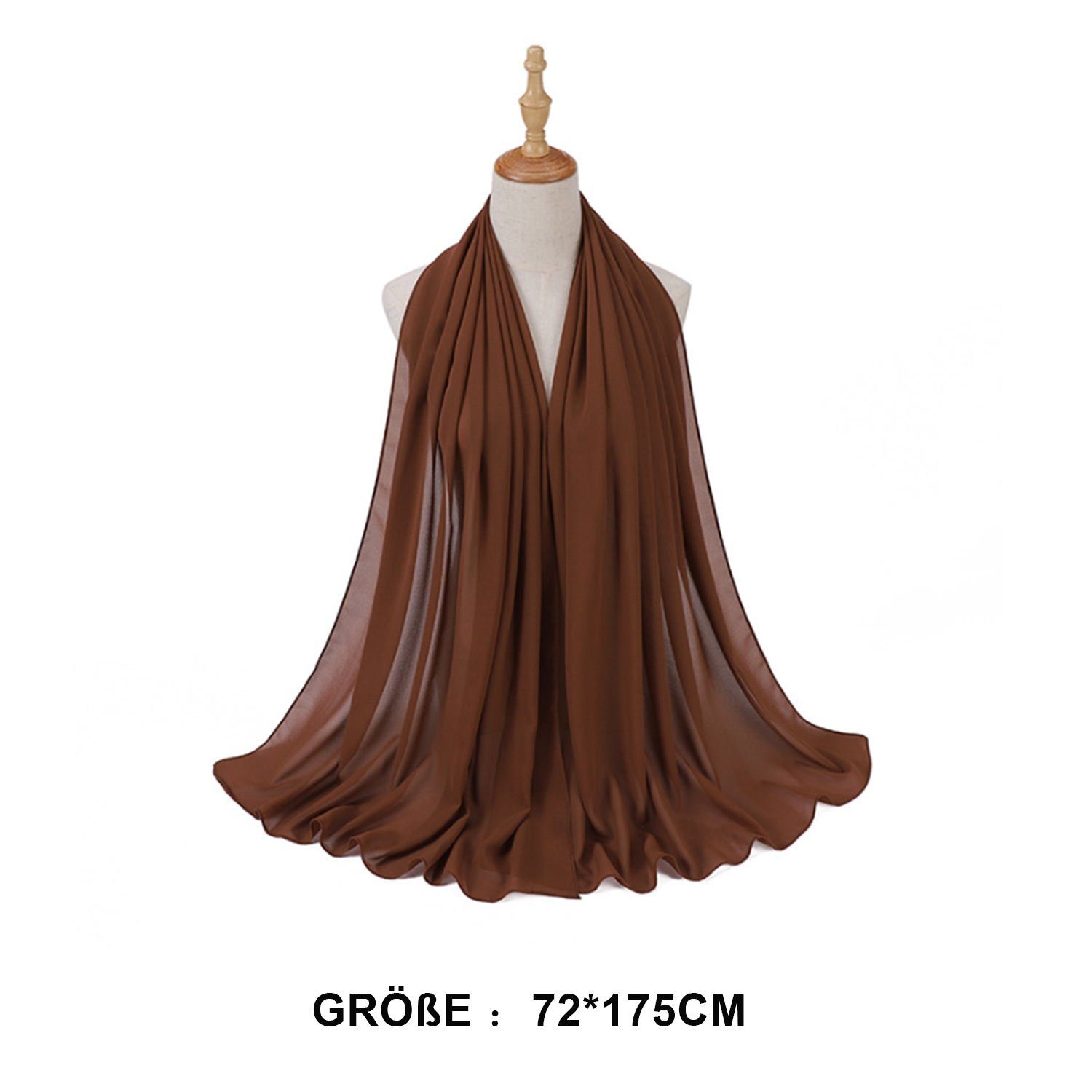 MAGICSHE Halstuch Seidentücher Kopftuch,72*175CM islamische Frauen Moderne Chiffon, Chiffon 83# Weicher Bandana Kopftuch