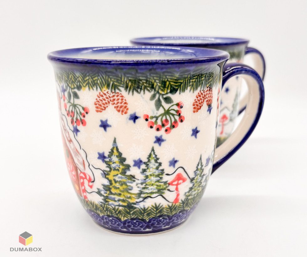 Ceramika Bolesławiecka Kalich Becher Handgefertigte Bunzlauer Keramik Tasse, Becher 400 ml UNIKAT
