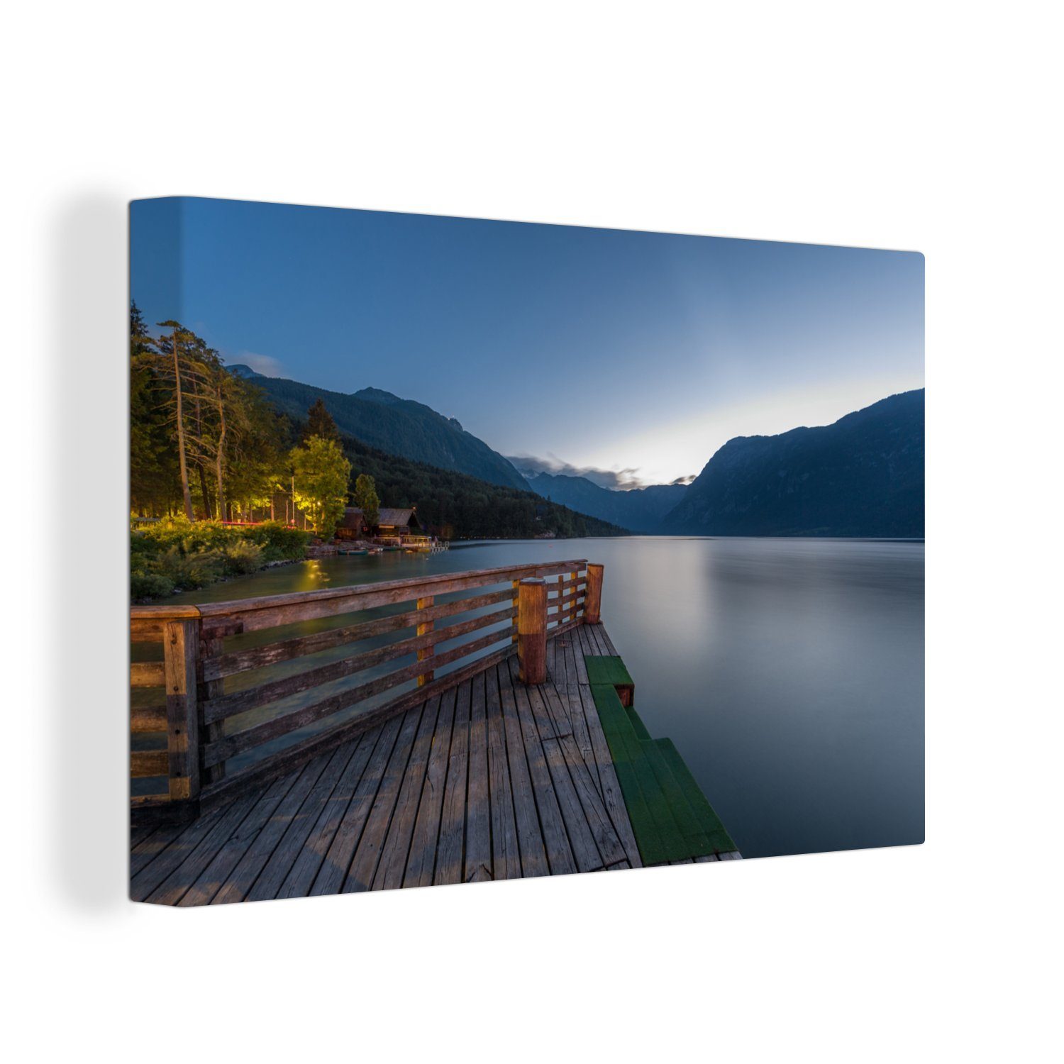 OneMillionCanvasses® Leinwandbild Der ruhige Bohinjer See im Triglav-Nationalpark in Slowenien, (1 St), Wandbild Leinwandbilder, Aufhängefertig, Wanddeko, 30x20 cm