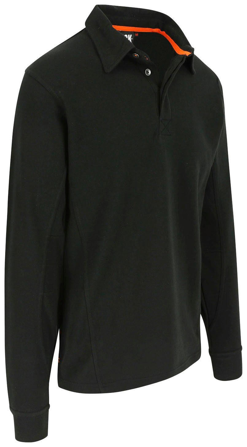 Herock Langarm-Poloshirt Tragegefühl, Farben Troja Polo Angenehmes figurformend, verschiedene Langärmlig leicht schwarz