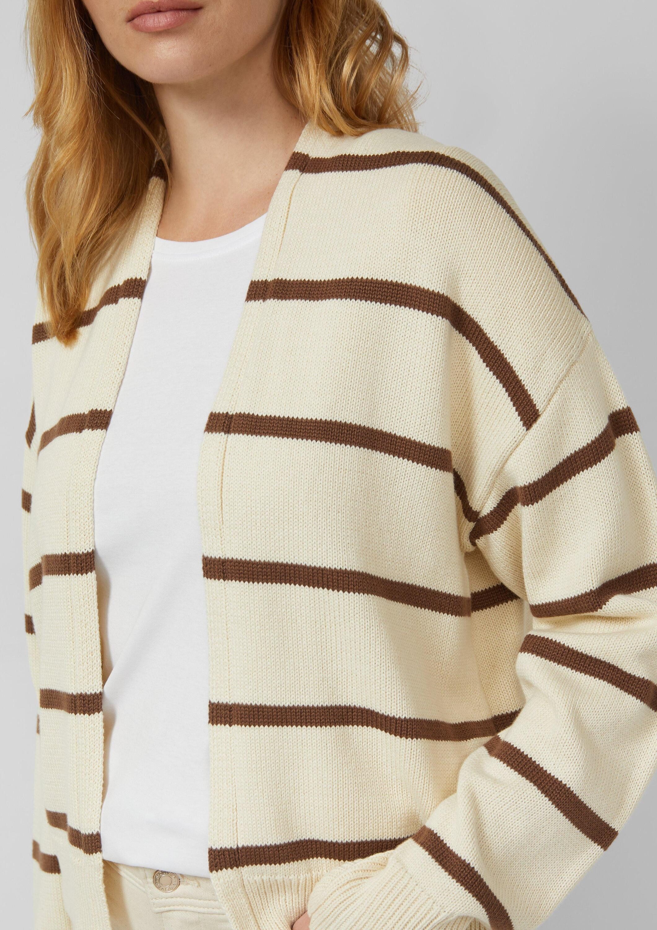 s.Oliver Cardigan Strickjacke Gestreifter Cardigan aus Baumwollmix