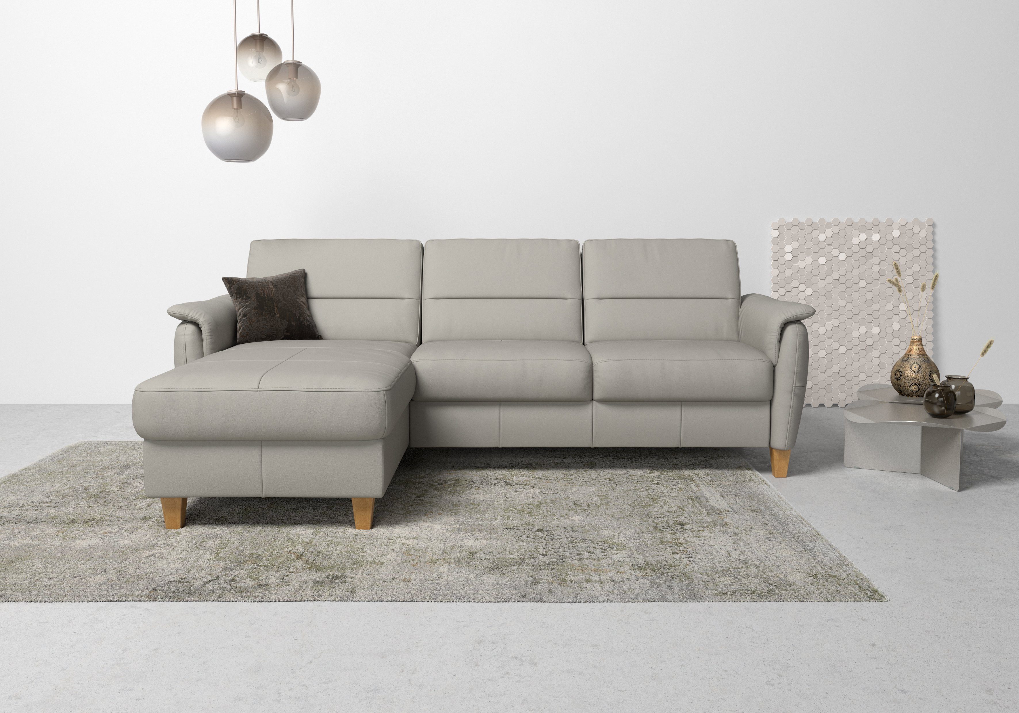 Home affaire Ecksofa "Palmera L-Form, B: 244 cm" optional Bettfunktion & Be günstig online kaufen
