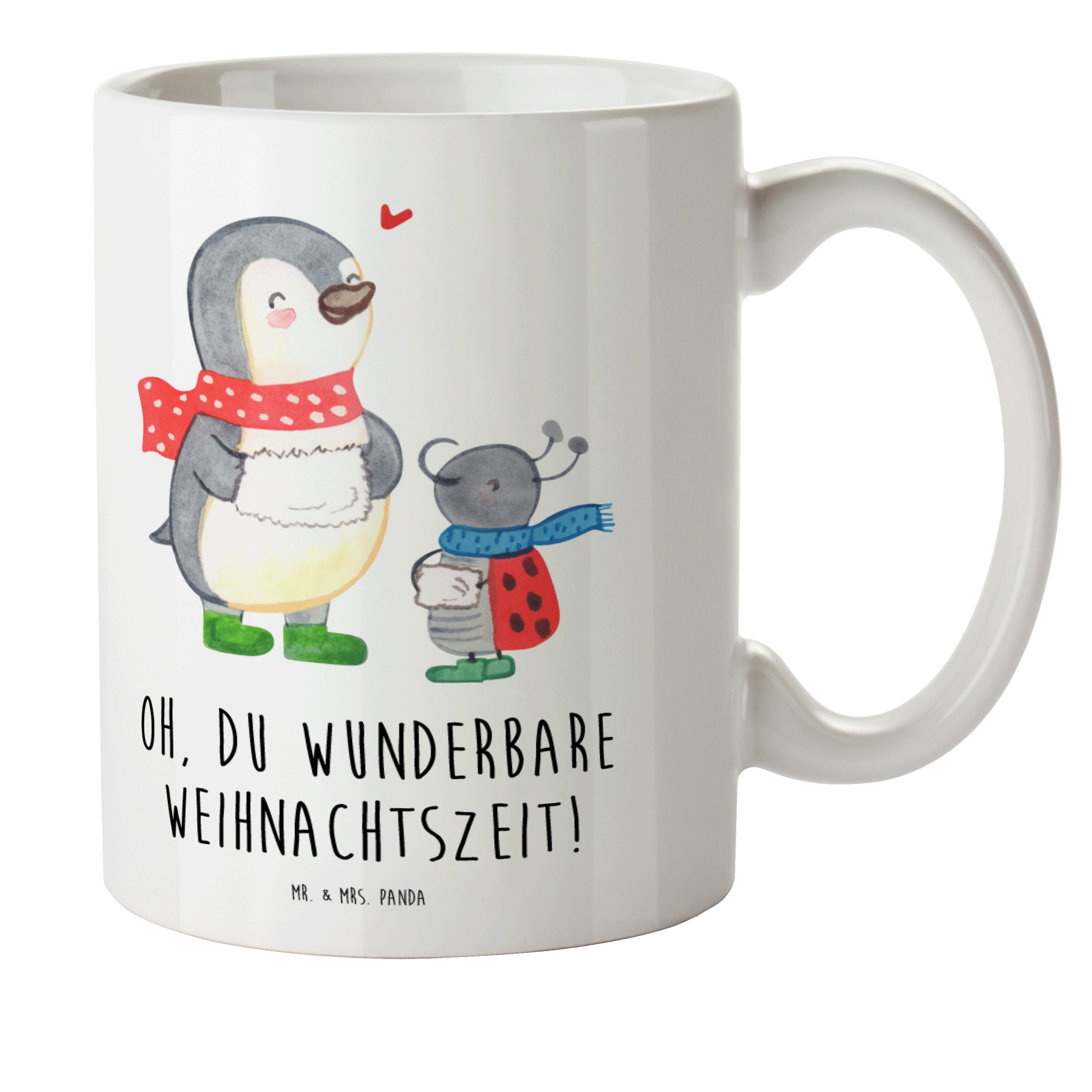 Weiß - & Smörle - Mrs. Panda Geschenk, Winterzeit Mr. Kinderbecher Kunststoffgeschirr, Reisetasse, Kunststoff