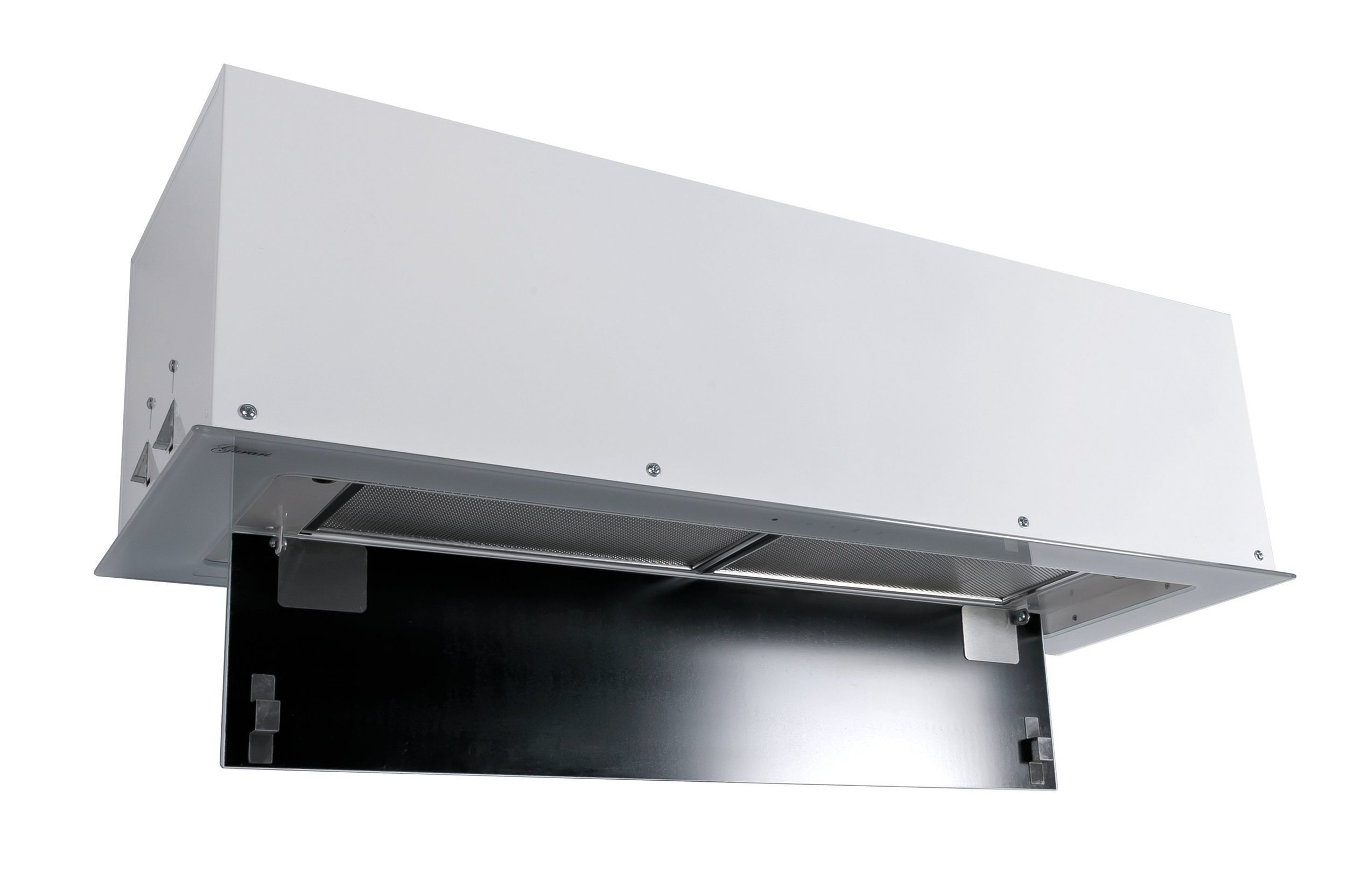 GURARI Deckenhaube GCH E 217 WH 90 PRIME/5 GCH E 217 WH 90 PRIME/5, Einbau Dunstabzugshaube 90 cm, in Weiß,Weiß Glas, 1000m³/h