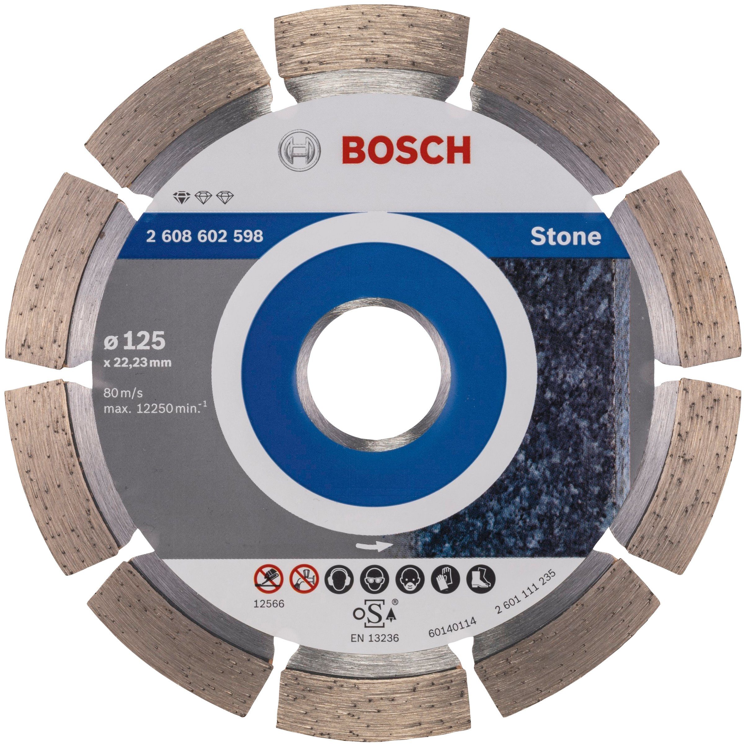 x Professional for 125, Durchmesser Stone, 10 Diamanttrennscheibe x mm 1,6 22,23 Bosch Standard