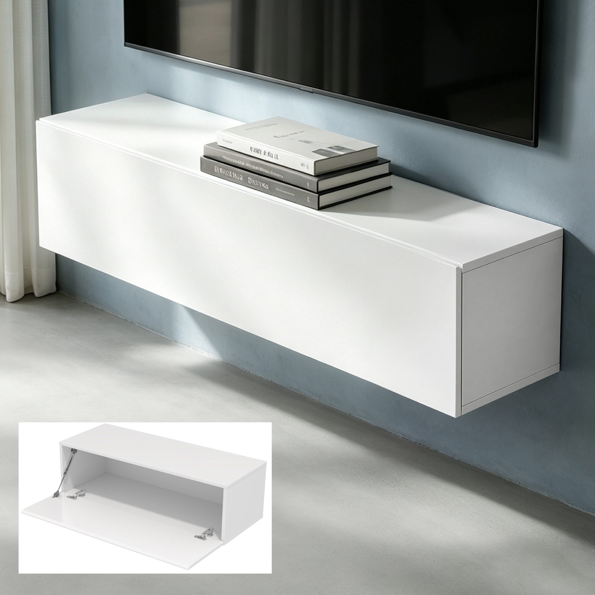 doporro TV-Board TV-schrank Fernsehschrank Low-Board TV-Tisch Wand-hängend F02