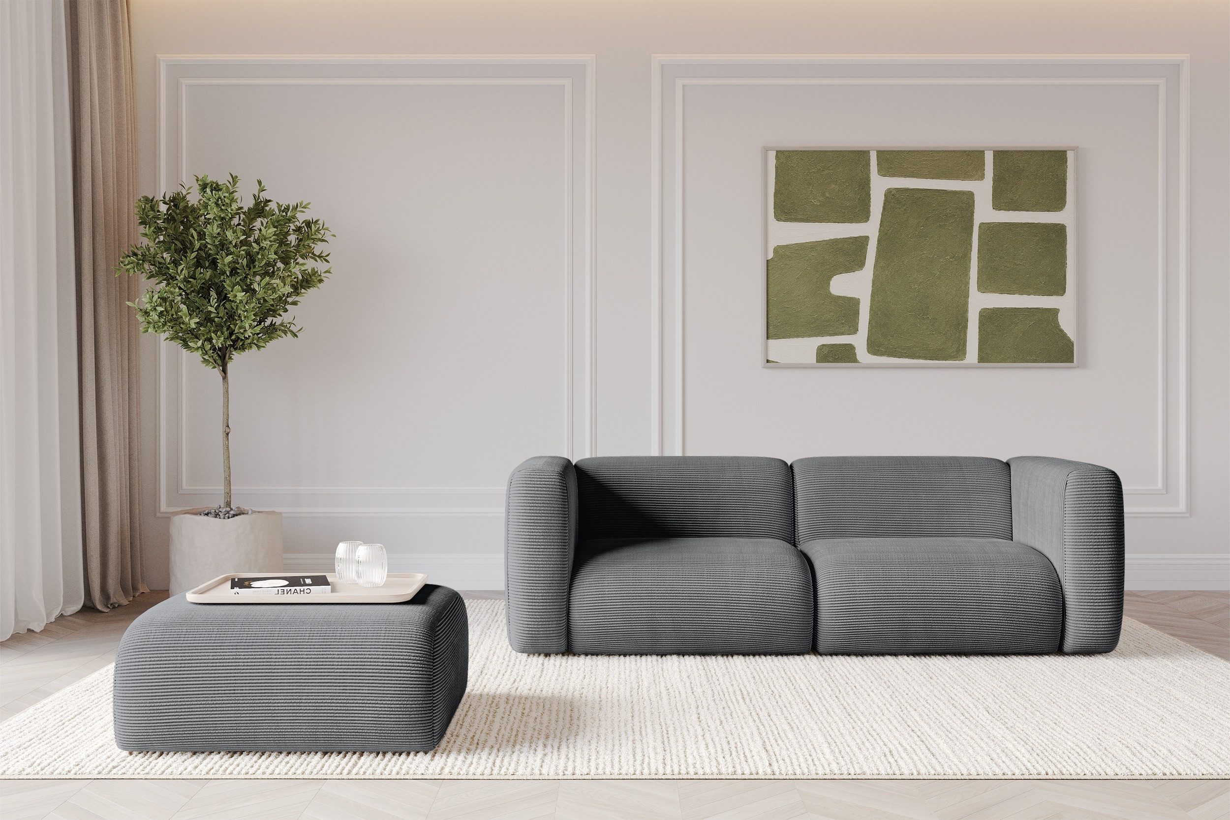 ALTDECOR Pouf MIRA-PUF (Pouf Sitzsack-Hocker modularer), Indoor Poufs Sitzhocker Fußhocker Wohnzimmer 91x89x40
