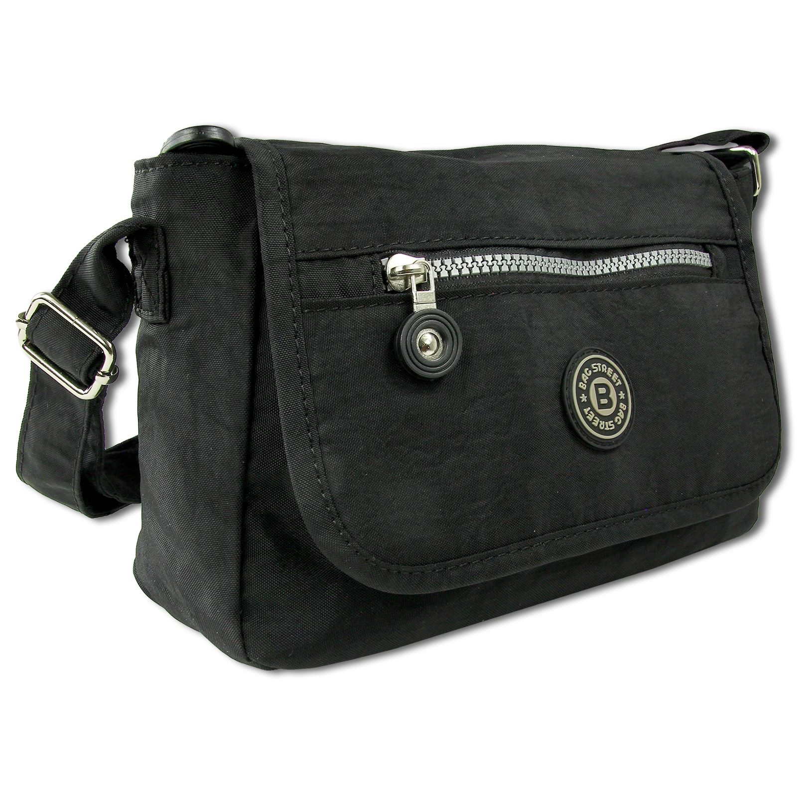 BAG STREET Umhängetasche Bag Street Nylon Umhängetasche schwarz (Umhängetasche), Damen, Jugend Umhängetasche Nylon, schwarz ca. 22cm x ca. 15cm