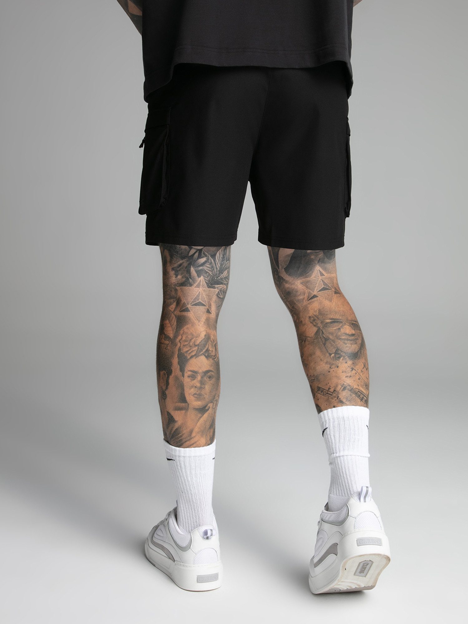 Siksilk Shorts SikSilk Herren Schwarze Smart Cargo Shorts