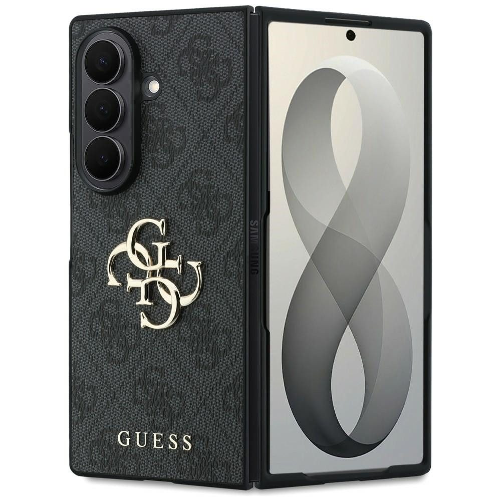 Guess Handyhülle Galaxy Z Fold 8 Ultra Kunstleder rosa braun grau Big Logo goldfarben 8 Zoll, Kantenschutz