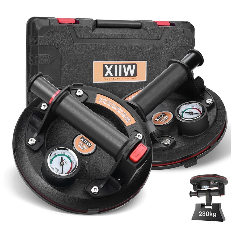 XERSEK Saugheber 2X Glasheber mit Manometer 8'' Vakuum Saugnapf Fliesenhebe günstig online kaufen