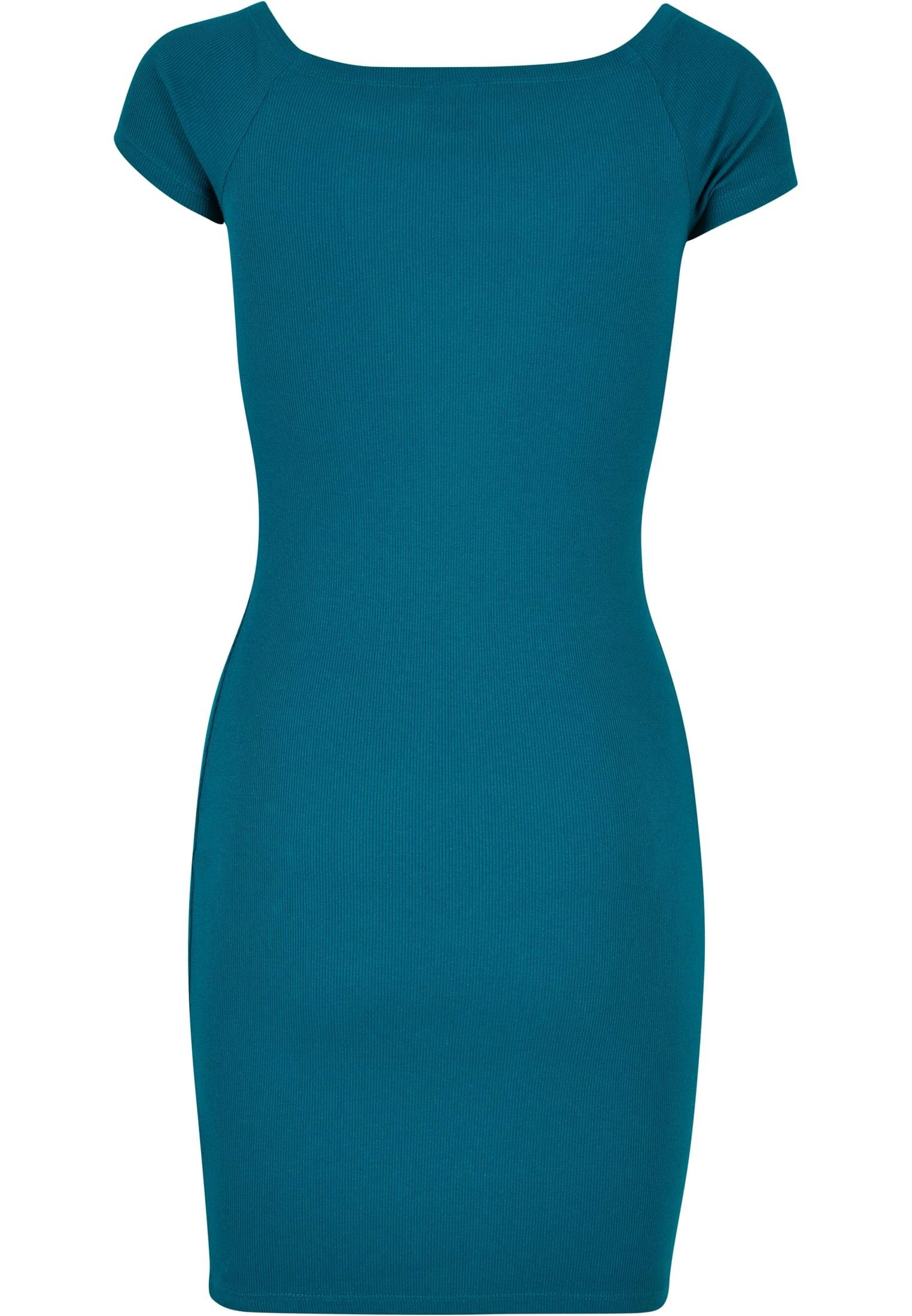 Jerseykleid (1-tlg) Shoulder Dress Off Rib watergreen Damen Ladies URBAN CLASSICS