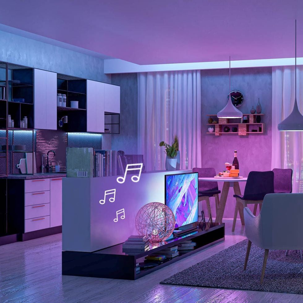 MegaLight LED-Streifen MegaLight LED Stripe 5m Tuya Smart 24W, dimmbar, Dimmbar ohne Bewegungsmelder