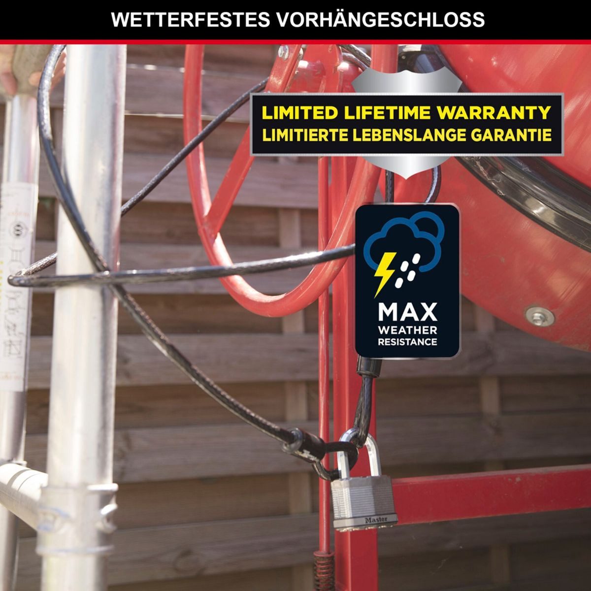 Master Lock Vorhängeschloss mit Korrosionsschutz M1EURDLFCC Diebstahlalarm