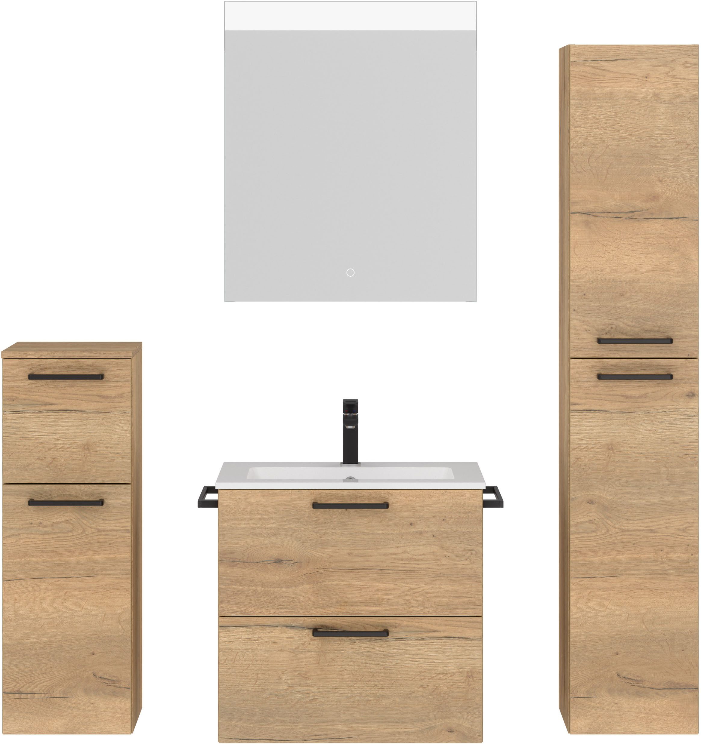 nobilia® Badmöbel-Set Tolvina, (4-St., vormontiert, mit günstig online kaufen