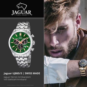 JAGUAR Chronograph Jaguar Herren Armbanduhr ACM, (Chronograph), Herrenuhr rund, groß (ca. 43mm), Edelstahl, Edelstahlarmband, Sport-St