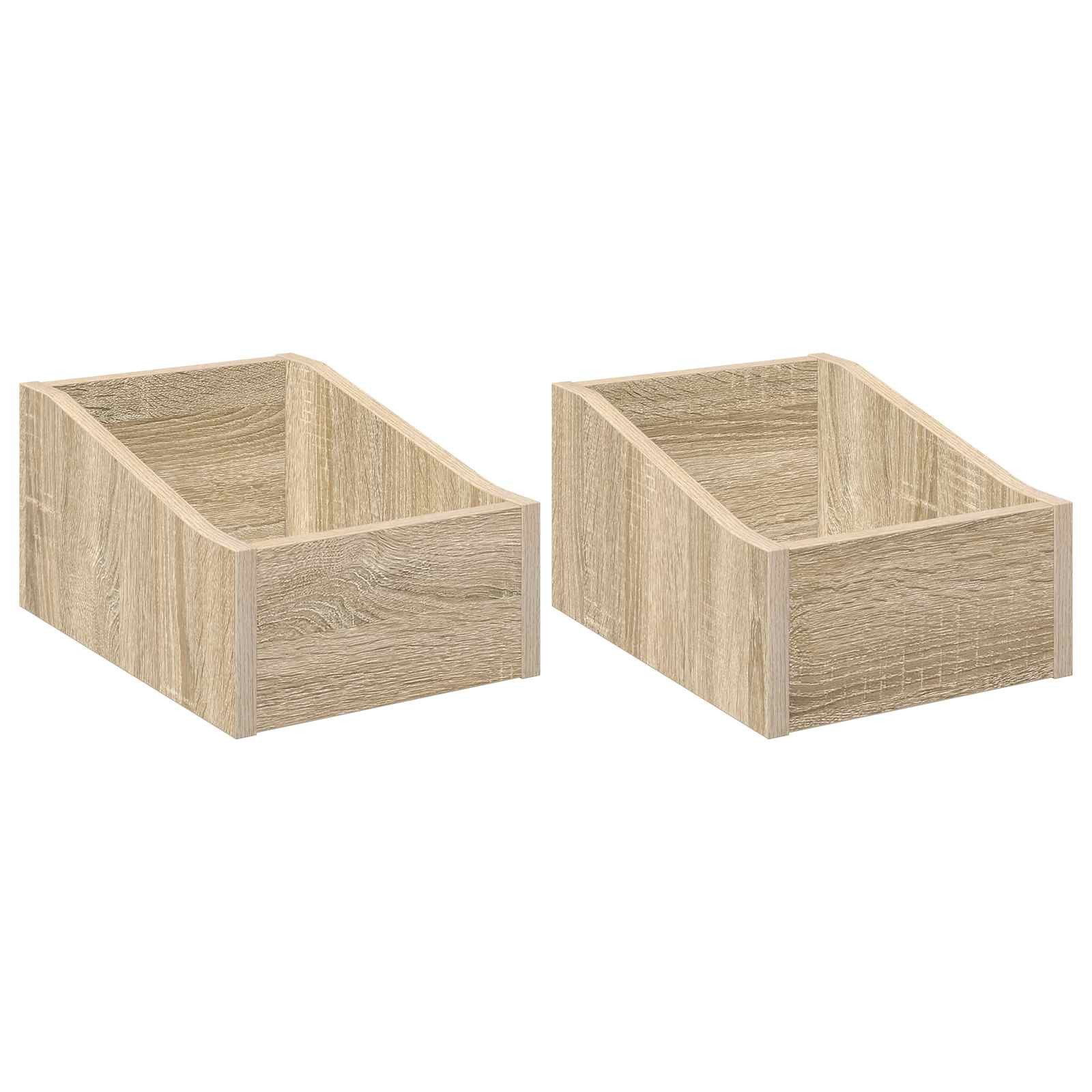 vidaXL Aufbewahrungsbox LP Plattenbox 2 stk. Sonoma-Eiche 23 x 33 x 16 cm Holzwerkstoff (2 St)