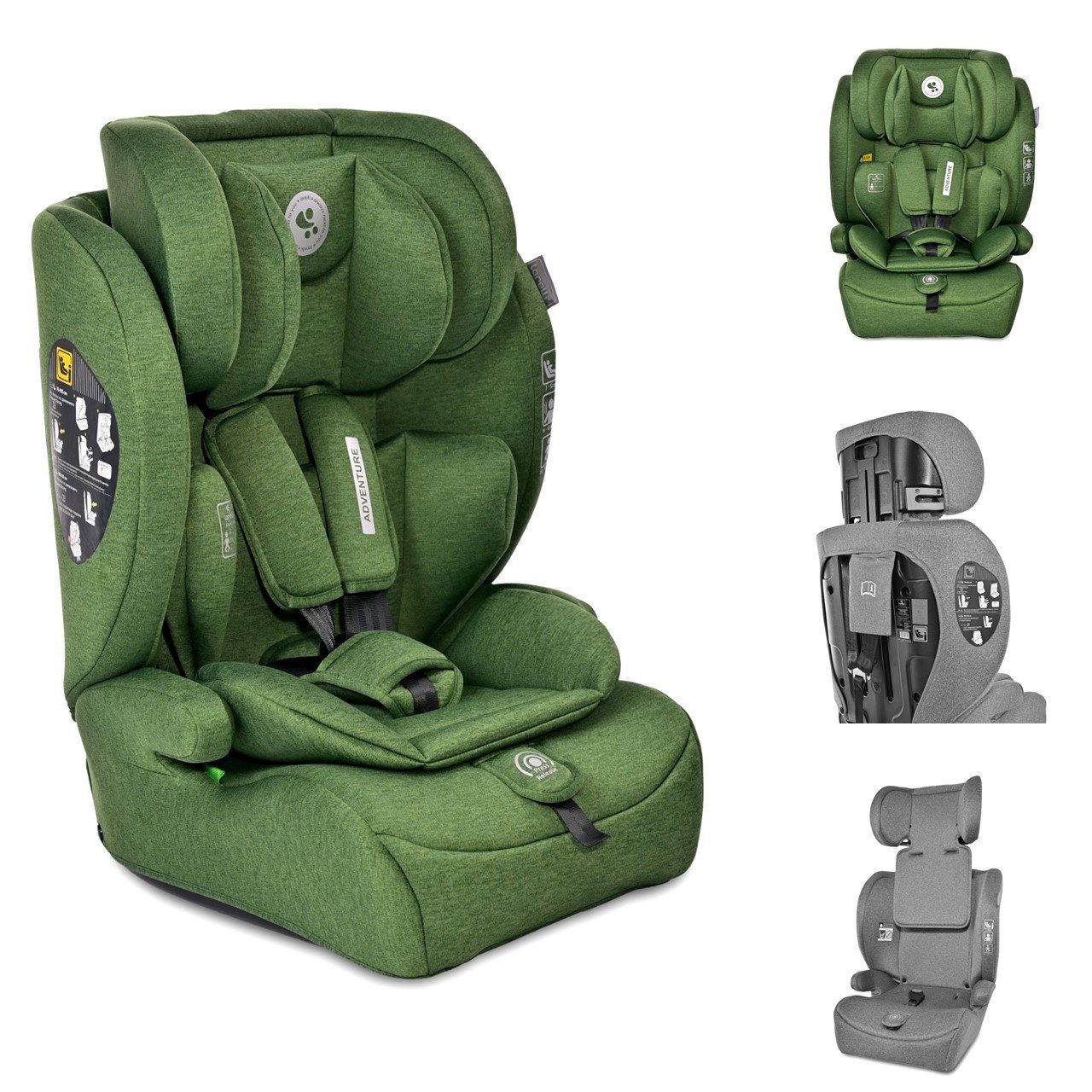 Lorelli Autokindersitz Kindersitz i-Size Adventure, ab: 1.25, bis: 12, (76-150 cm) Kopfstütze verstellbar bis 36 kg