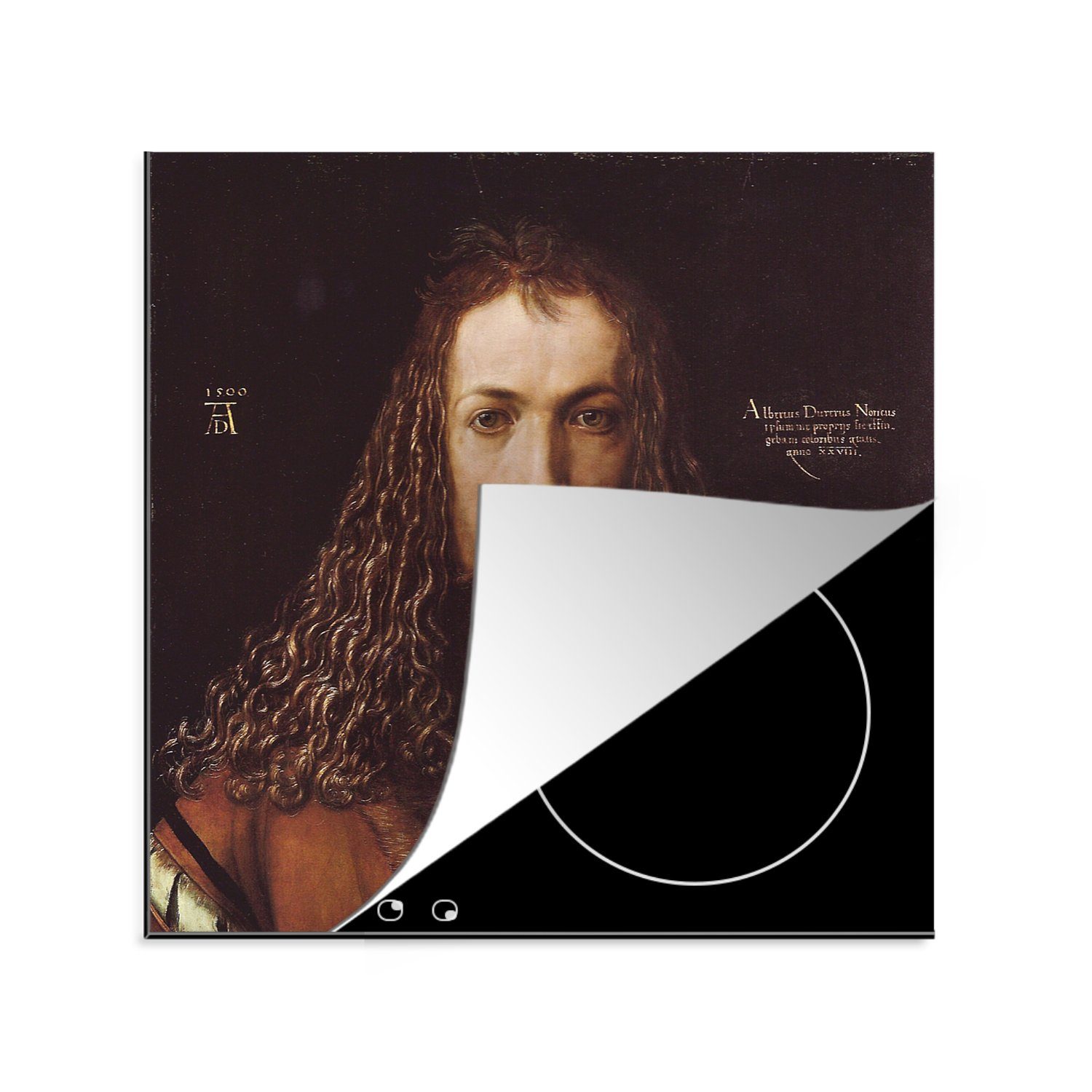 MuchoWow Herdblende-/Abdeckplatte Selbstbildnis - Albrecht Dürer, Vinyl, (1 tlg), 78x78 cm, Ceranfeldabdeckung, Arbeitsplatte für küche
