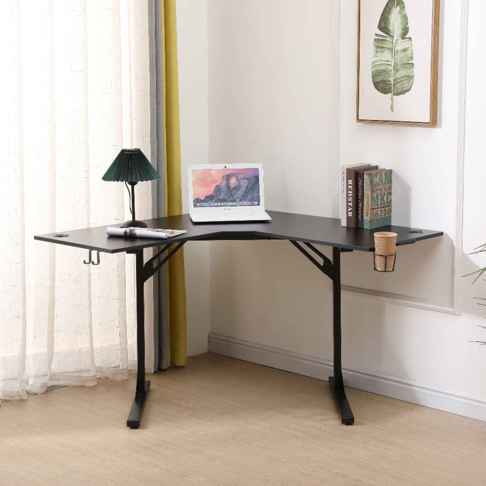 Happy Home Computertisch Eckschreibtisch mit Gaming-Optik & stylischem Design für Homeoffice