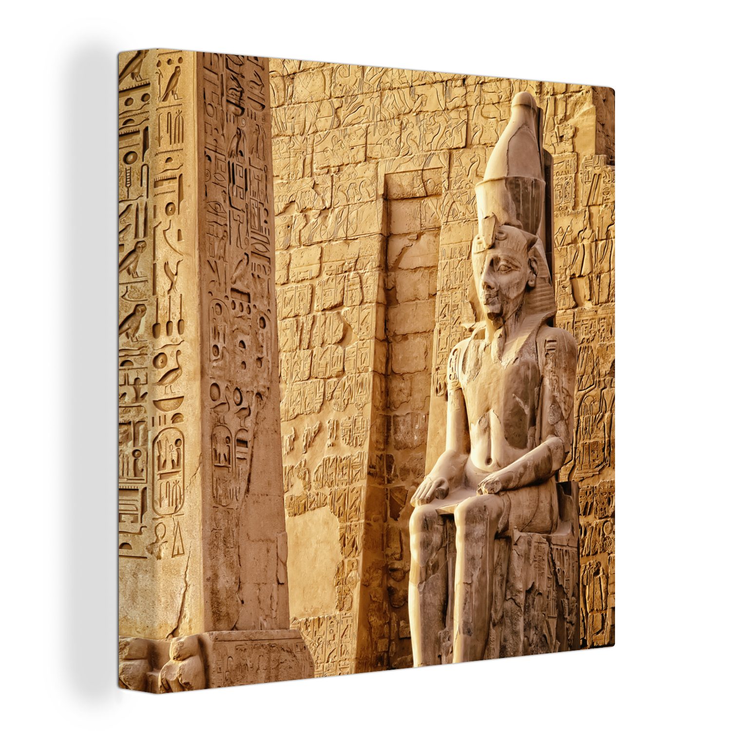 OneMillionCanvasses® Leinwandbild Ägypten - Statue - Pharao, (1 St), Leinwand Bilder für Wohnzimmer Schlafzimmer