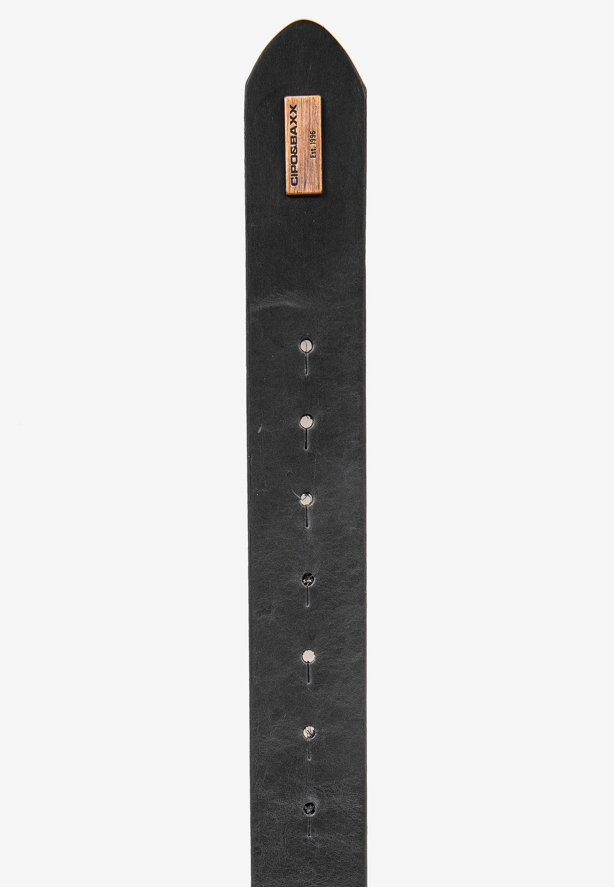 Cipo & schwarz extravaganter Ledergürtel mit Baxx Schließe