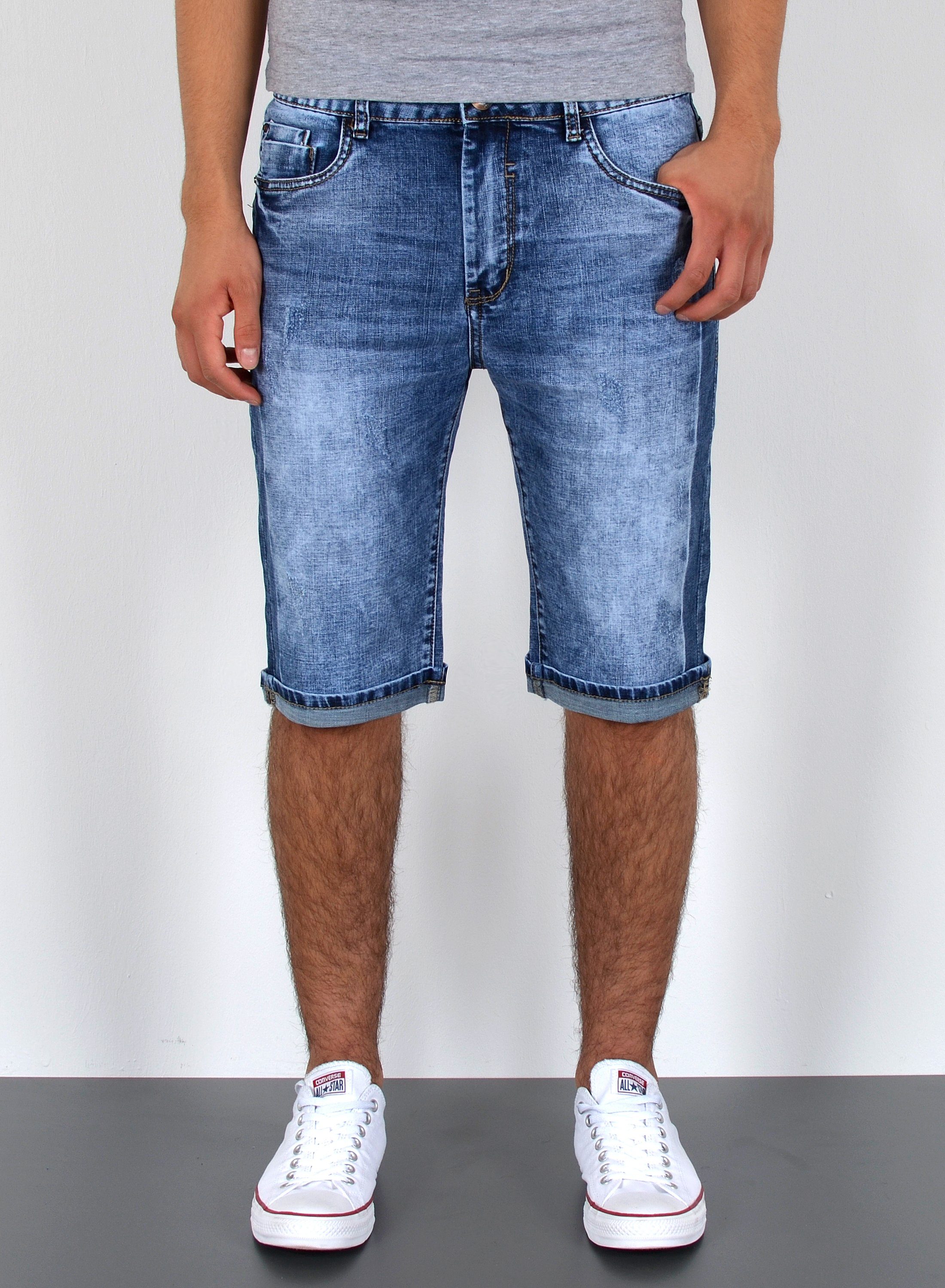 ESRA Jeansshorts Herren Sommerhose Jeans Shorts Herren Jeans-Shorts Stretch günstig online kaufen