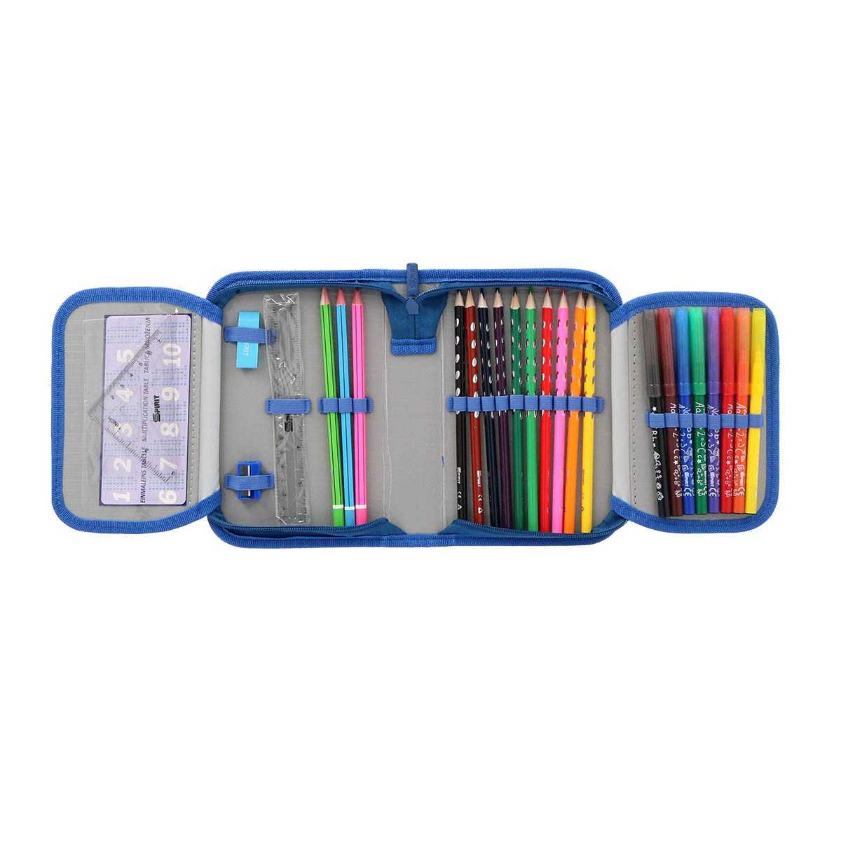 Spirit Federmäppchen SPIRIT Schüler Etui 28 teilig 1-Zipper Mäppchen ABS Blue Space