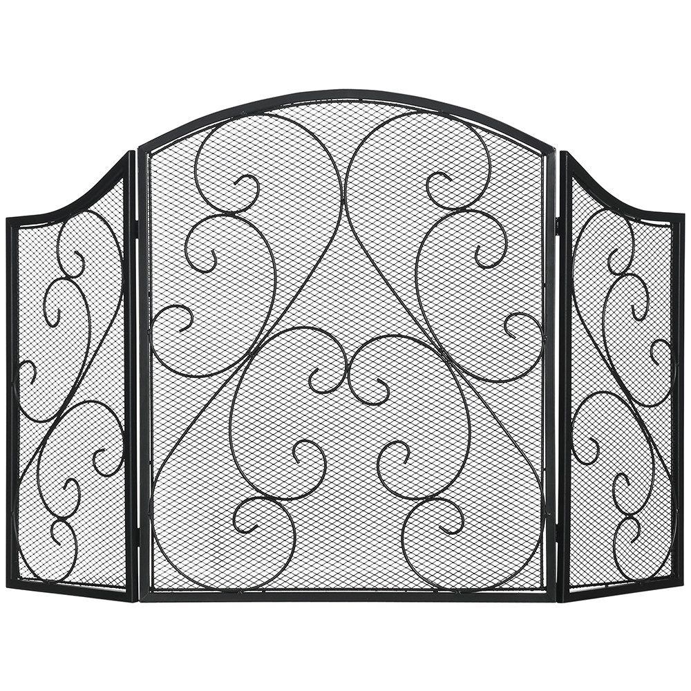 FELIXLEO Искрогасители Kamingitter Vintage Design klappbar Funkenschutz Metall Schwarz (1 St)
