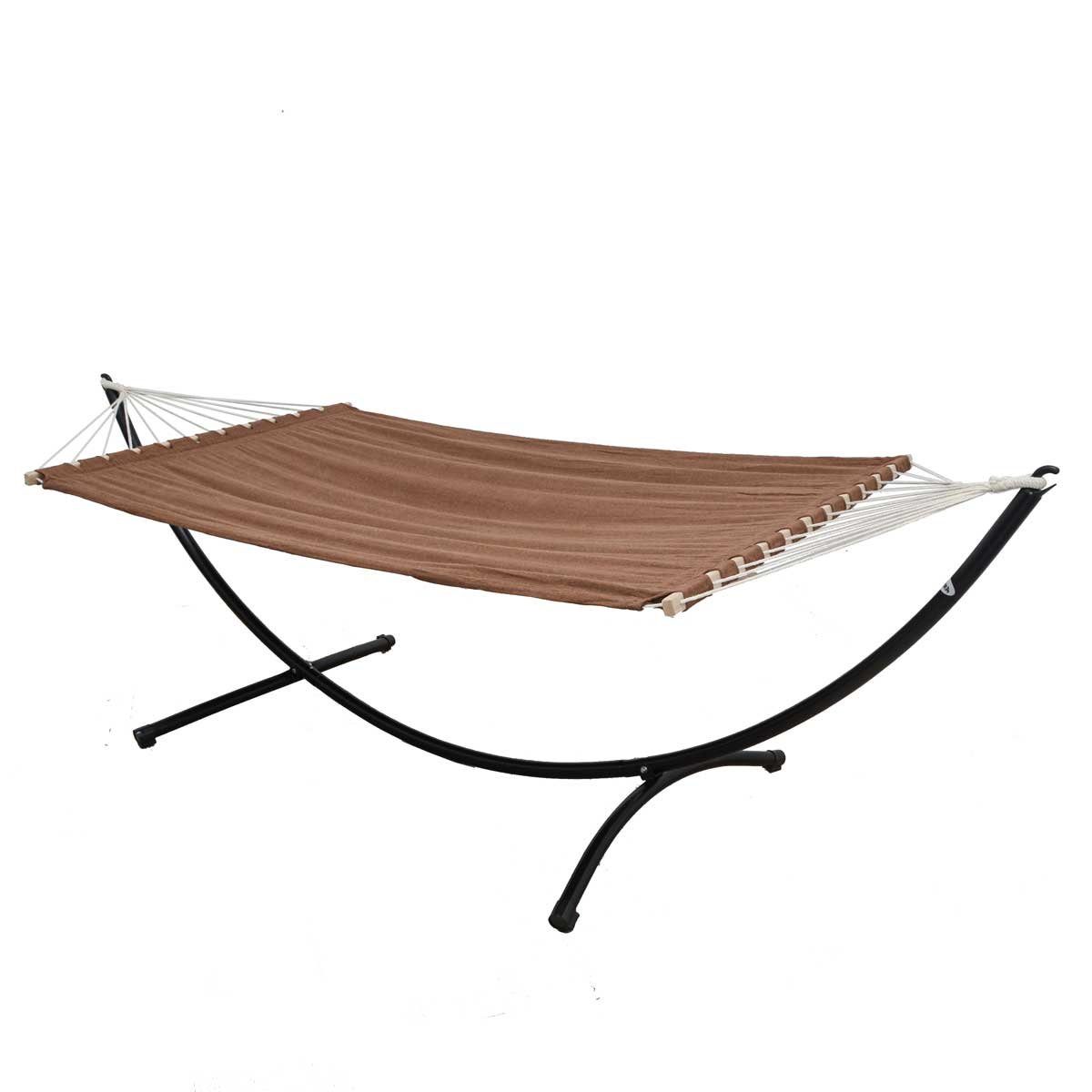 AMANKA Hängematte mit Gestell - 200 x 120 cm Doppelhängematte für 2 Personen - Baumwolle, XL Stabhängematte - Outdoor Relaxliege für Garten, Terrasse und Balkon