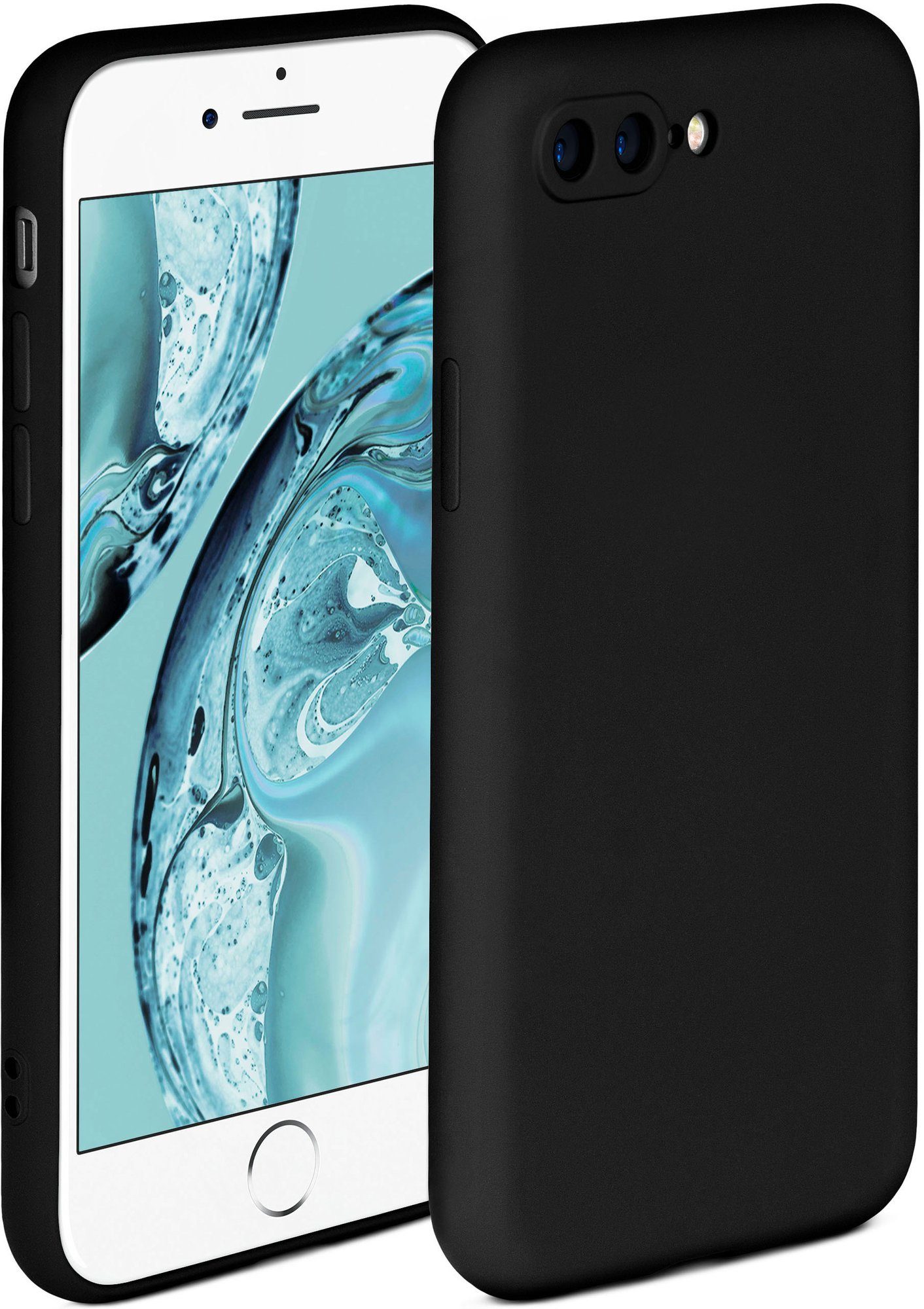 ONEFLOW Handyhülle Soft Case, Hülle aus Silikon, Schutzhülle Bumper, Backcover abdeckung, Silicon Handytasche, Silikonhülle, Schutz Cover, weiche Handyhülle - matt Schwarz