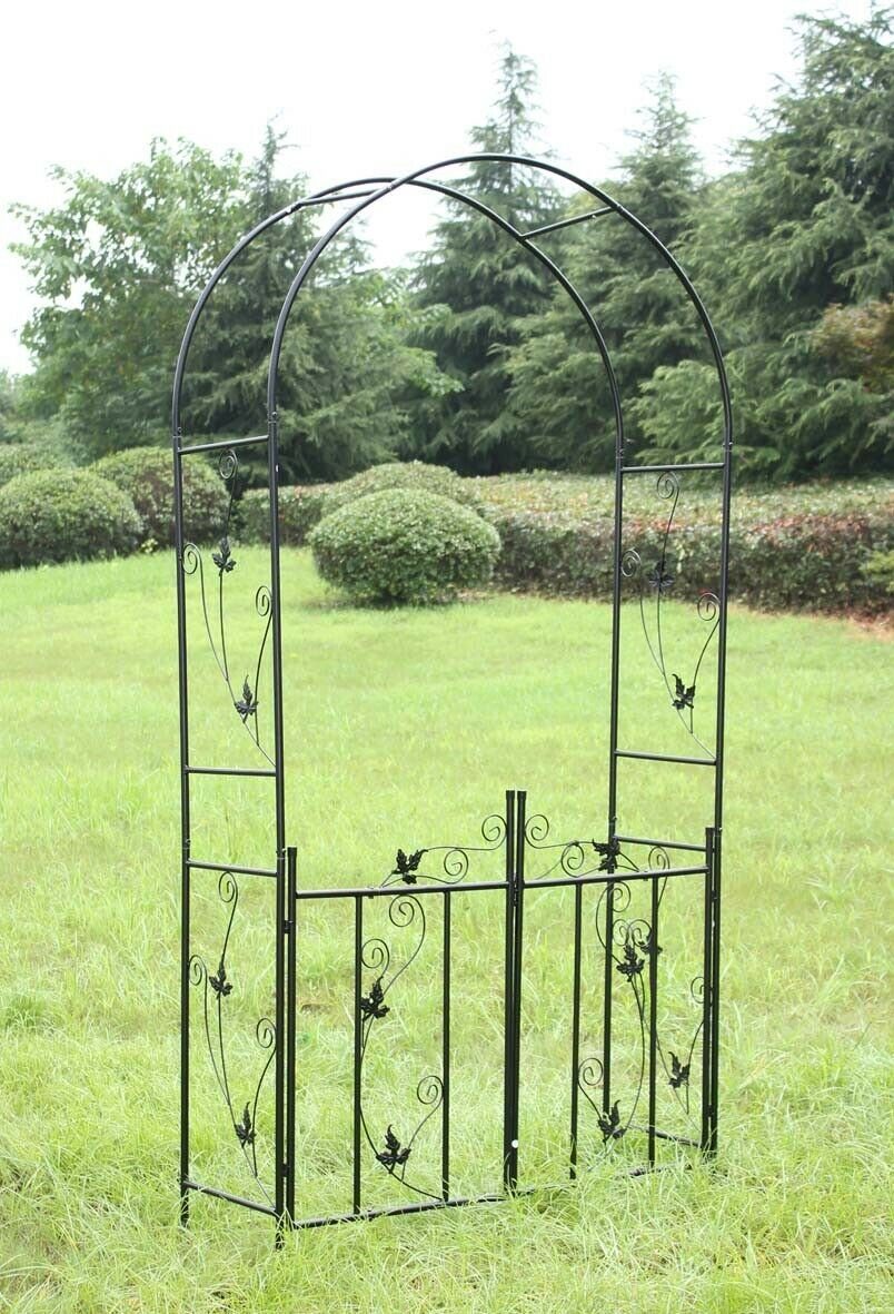 Defactoshop Rosenbogen Rosenbogen Rosensäule Gartenbogen Rankgitter Rankhilfe mit TOR 28KD, Maßen: 114 cm x 37 cm x 230 cm