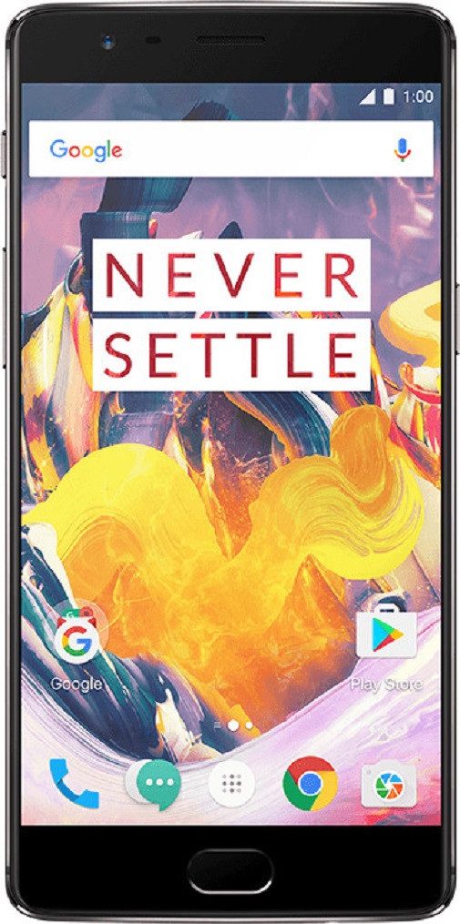 OnePlus 3T A3003 64GB Dual Sim Android Gunmetal Smartphone (13,97 cm/5,5 Zoll, 64 GB Speicherplatz, 16 MP Kamera, 4k-Videoaufnahme, Dash Charge, Dirac HD Sound)
