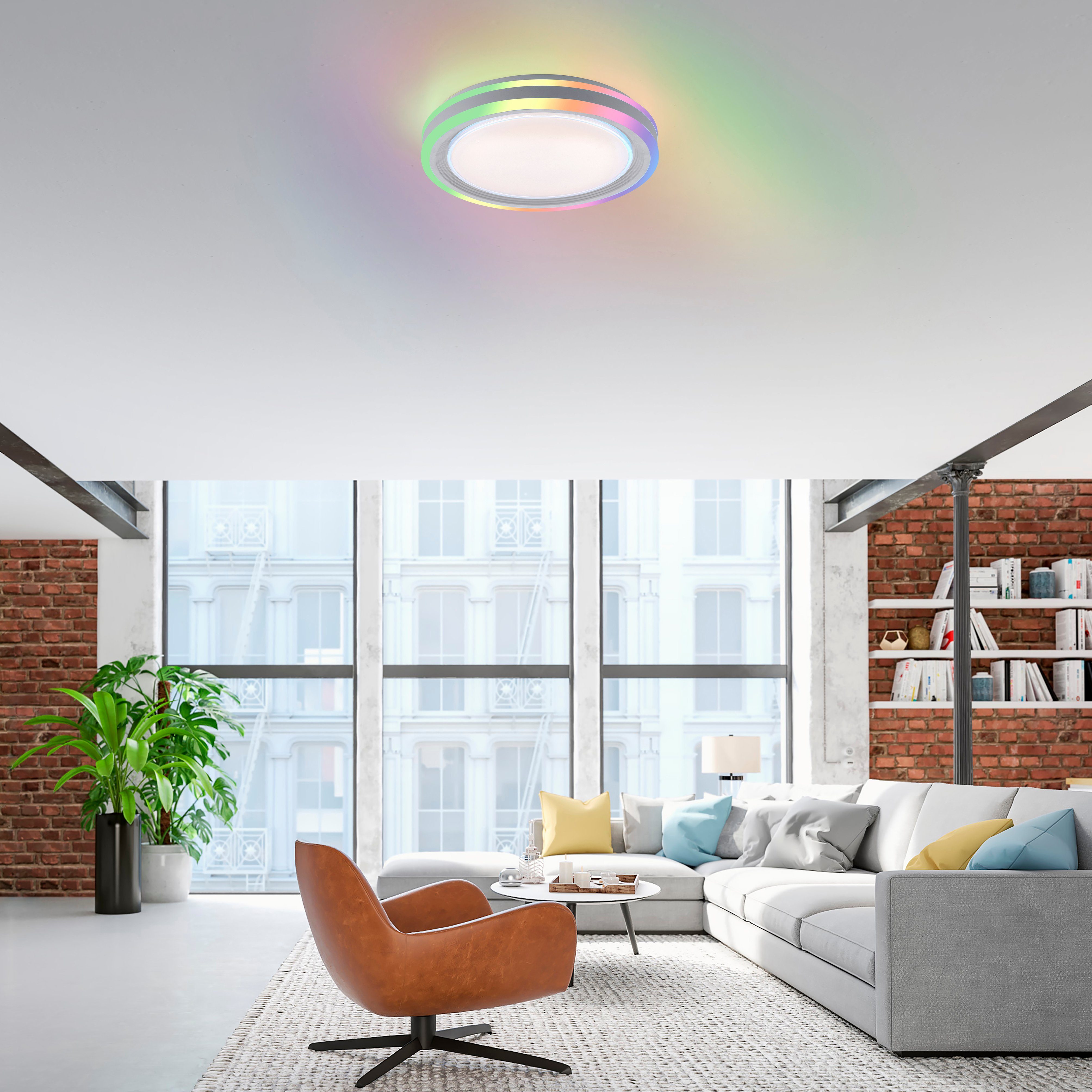 Leuchten Direkt Deckenleuchte SPHERIC, LED fest integriert, warmweiß -  kaltweiß, LED, CCT - über Fernbedienung, RGB-Rainbow, dimmbar über  Fernbedienung