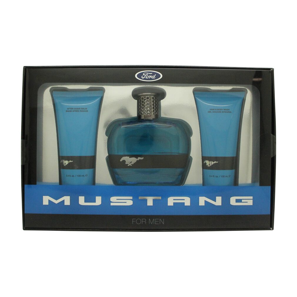 MUSTANG Eau de Toilette Blue Geschenkset EDT + Aftershave Balsam + Haar- & Körperwäsche