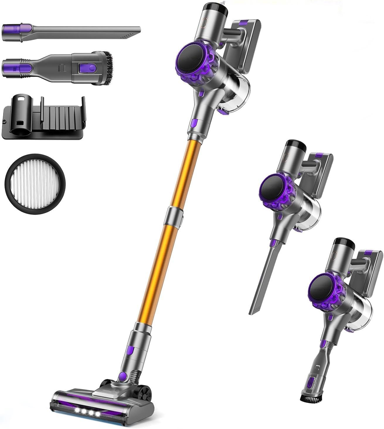 MIBODE Hand-und Stielstaubsauger S3P Purple-gold Cordless Broom Vacuum Cleaner