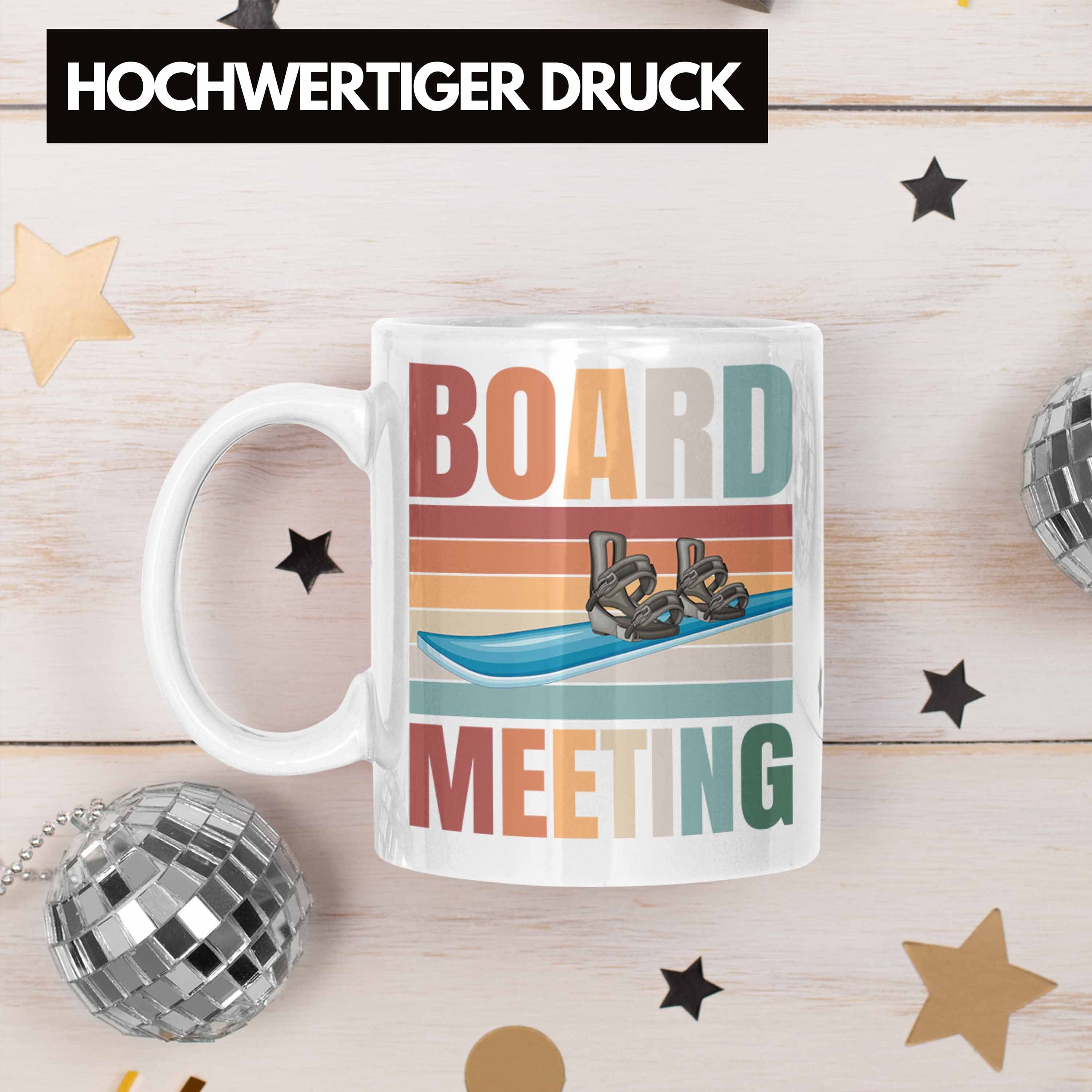 Trendation Tasse Geschenkidee Snowboard für Weihn Geburtstag Snowboard-Fahrer Tasse zum Weiss