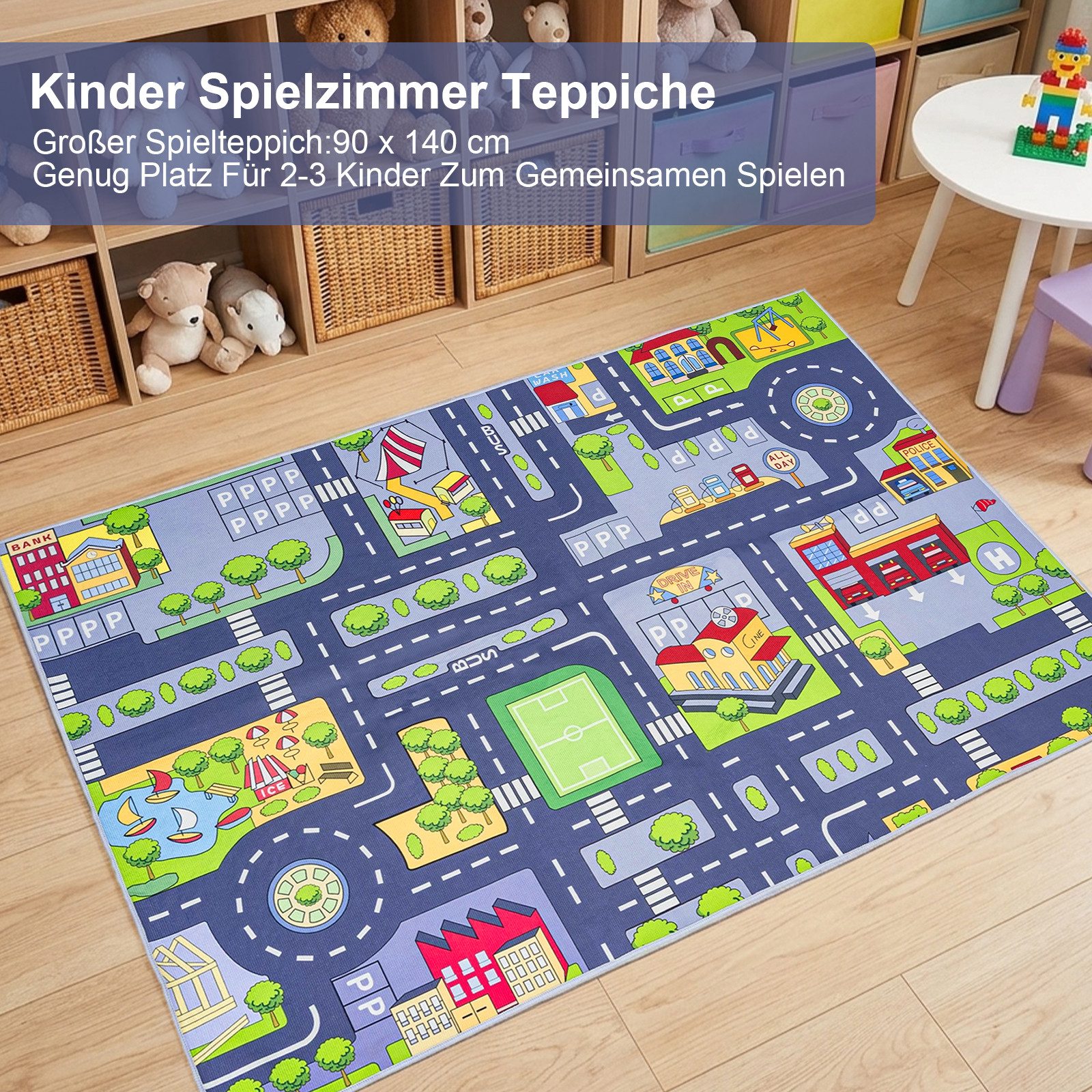 Youyijia Spielmatte Faltbare Baby-Spielmatte 90x140cm Wasserdichte weiche Schaumstoffmatte