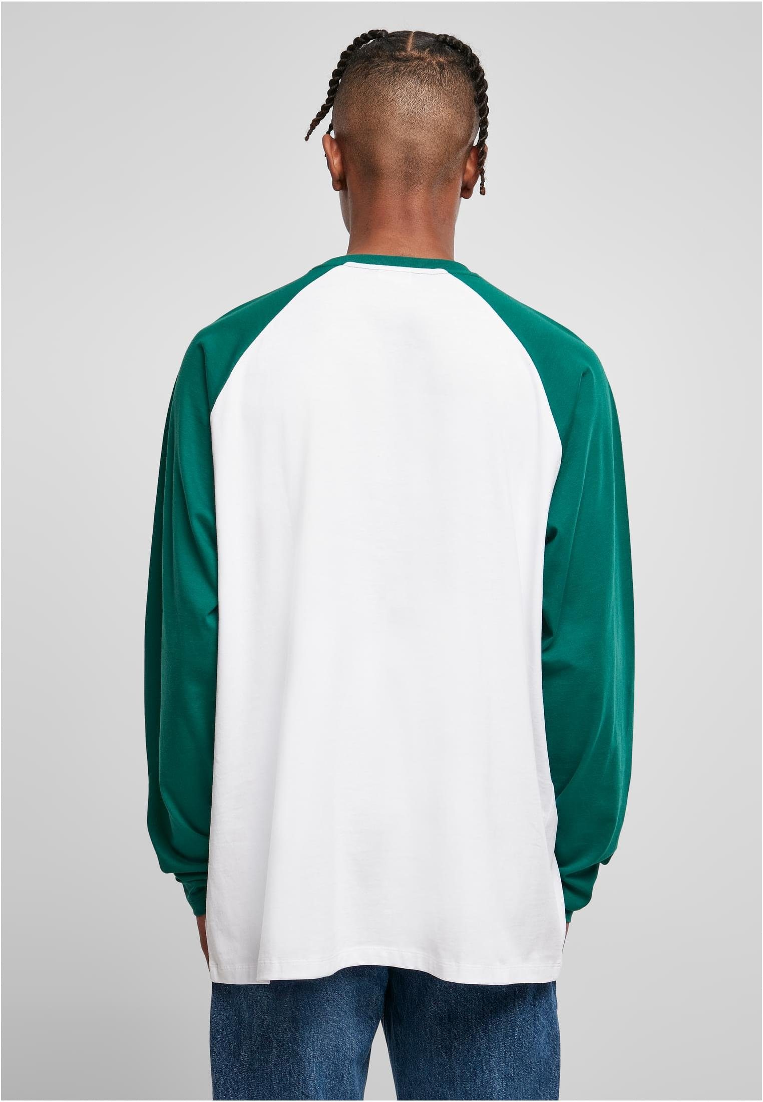 CLASSICS Oversized T-Shirt white/green Longsleeve Herren Organic (1-tlg) Raglan URBAN