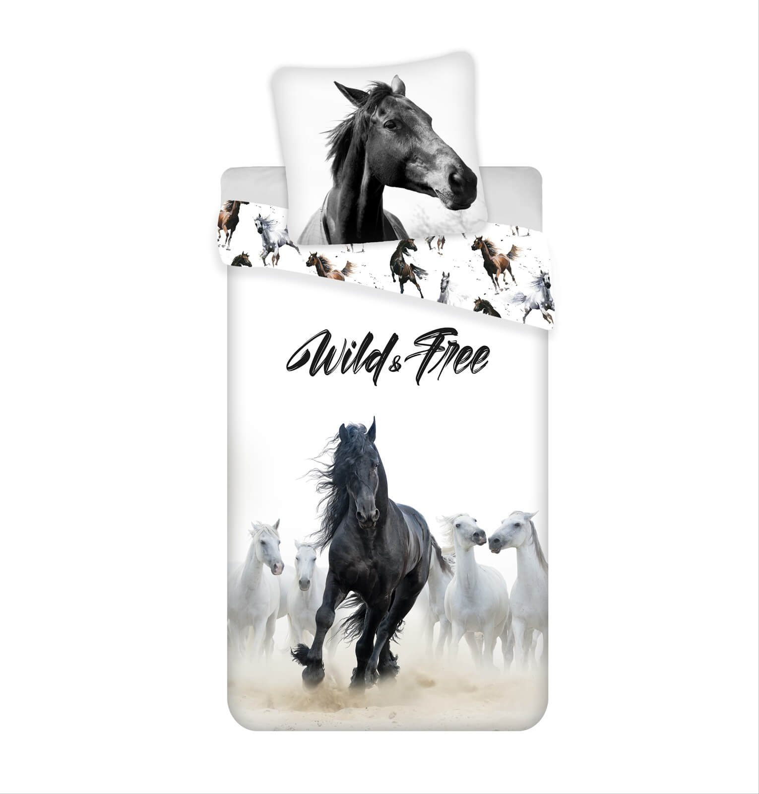 Jerry Fabrics Bettwäsche Wildpferde - Wende-Bettwäsche-Set günstig online kaufen