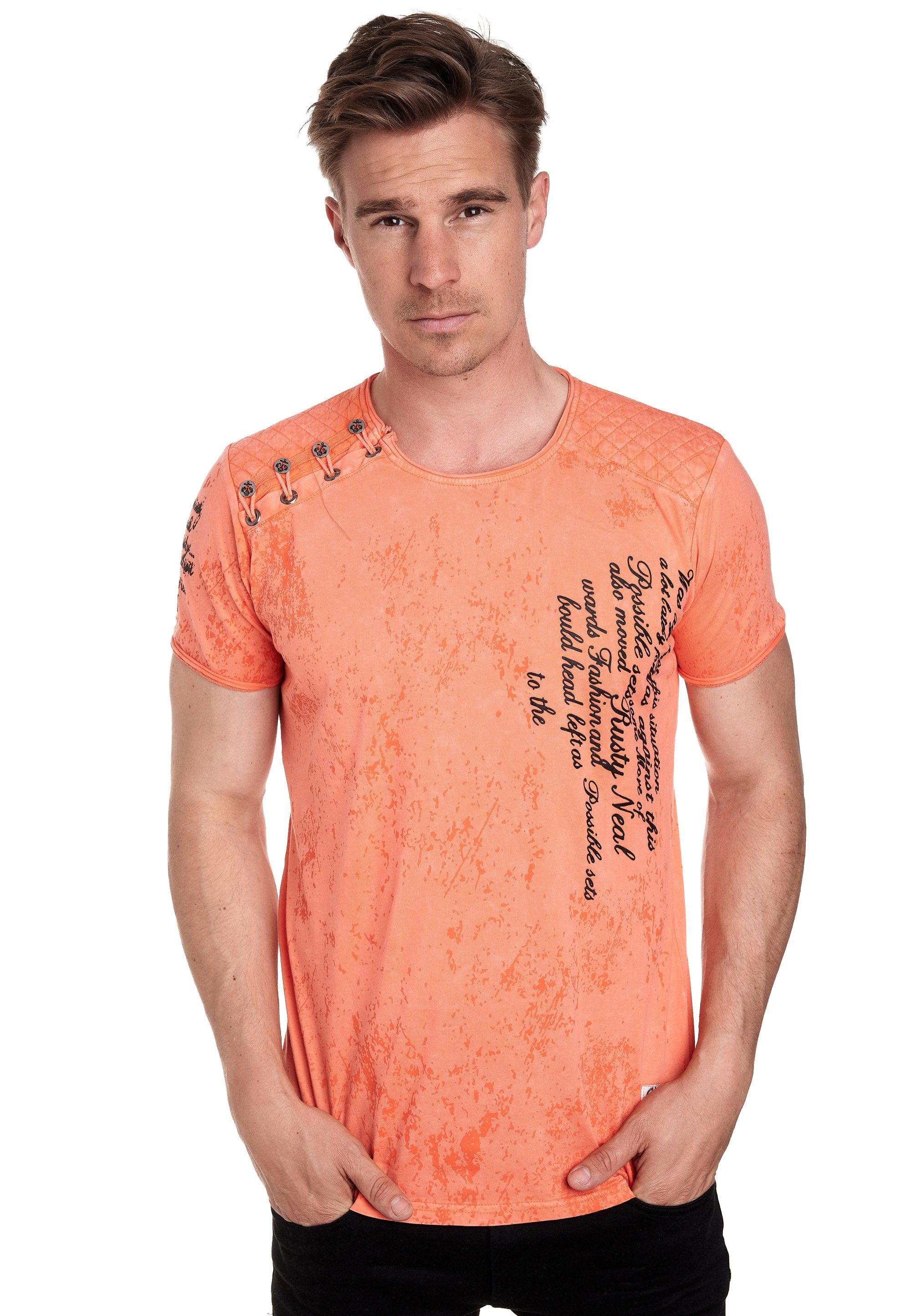 Rusty Neal T-Shirt im tollen Vintage-Look lachs