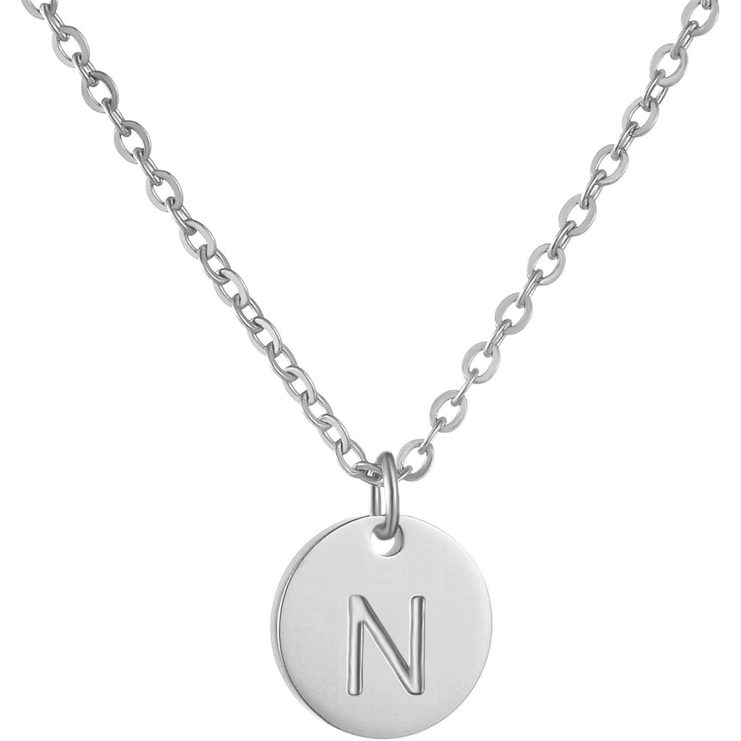 LuxusKollektion Namenskette Damen Initialen Kette Buchstaben Anhänger Silber Gold Rosegold Herzen